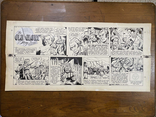 The Old Glory Story: History of the American Flag 5/29/55 Original Art Illustration | Fletcher Studio
