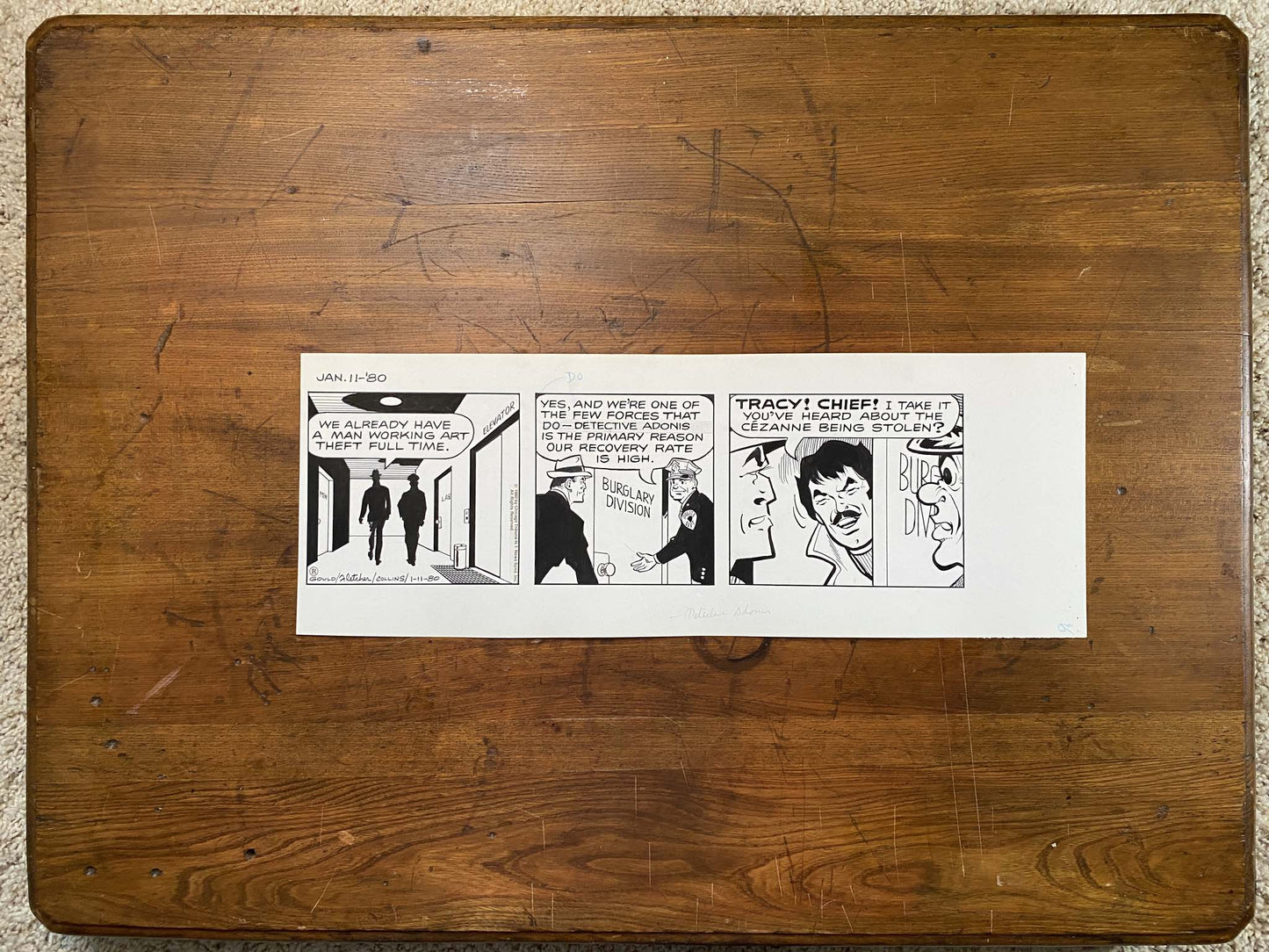 Dick Tracy Daily 1/11/80 Original Art Illustration | Fletcher Studio