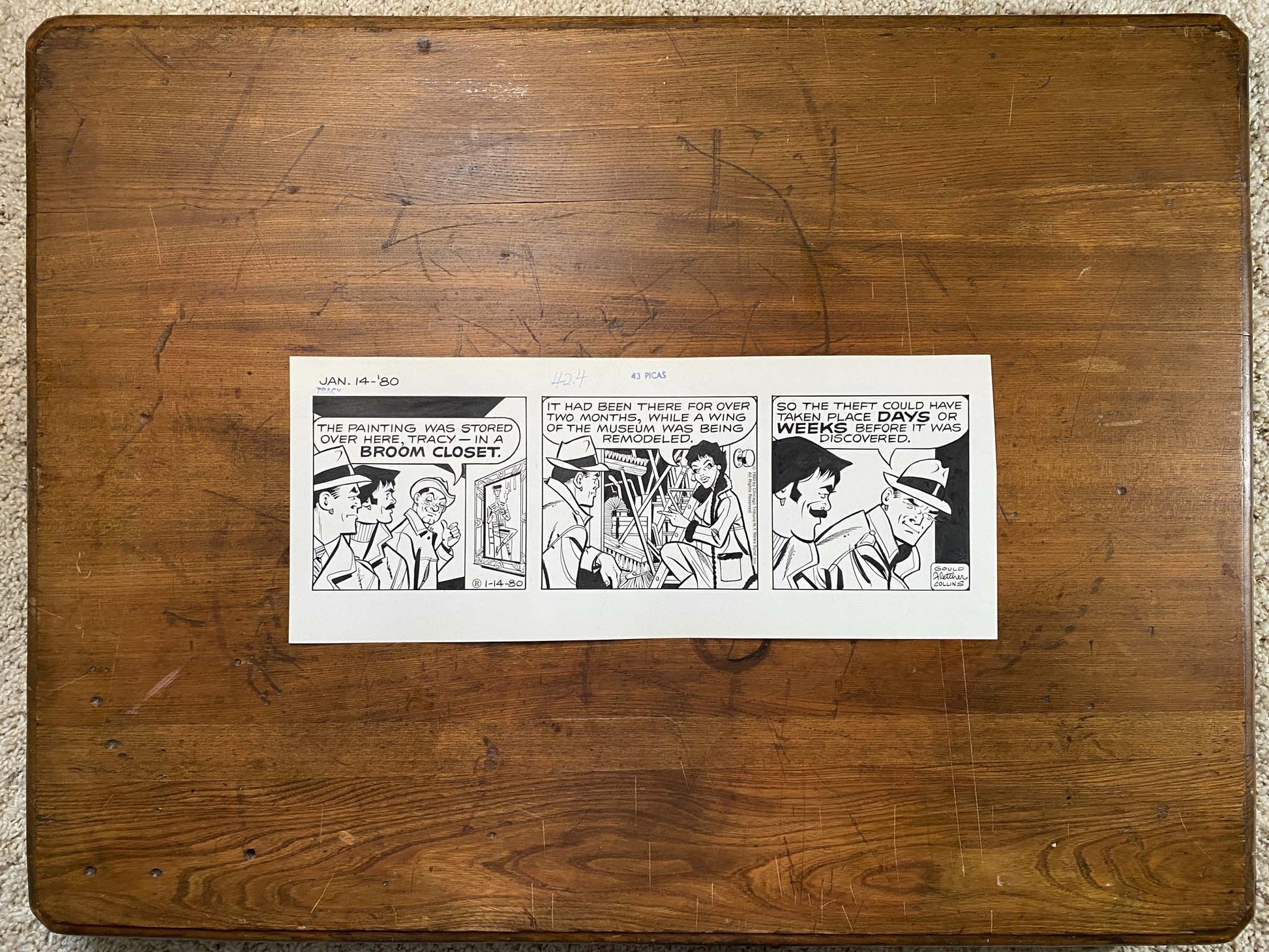 Dick Tracy Daily 1/14/80 Original Art Illustration | Fletcher Studio