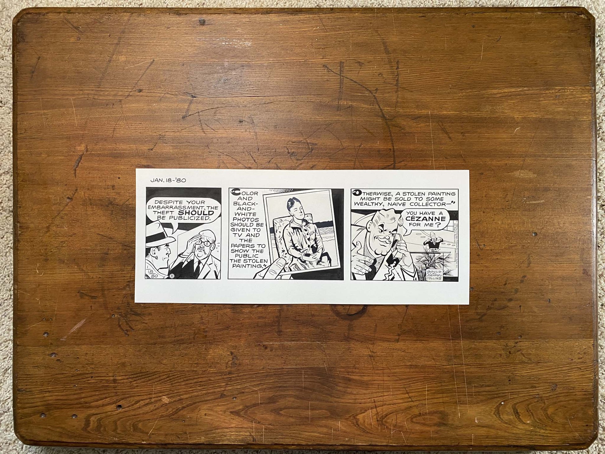 Dick Tracy Daily 1/18/80 Original Art Illustration | Fletcher Studio