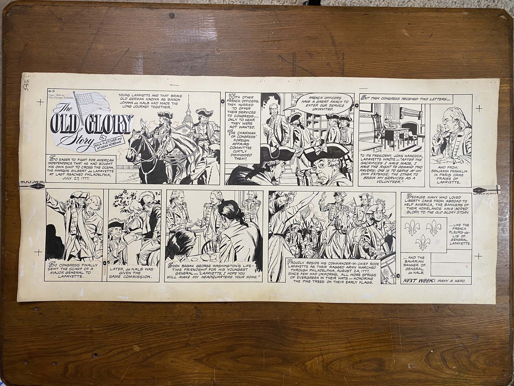 The Old Glory Story: History of the American Flag 6/5/55 Original Art Illustration | Fletcher Studio