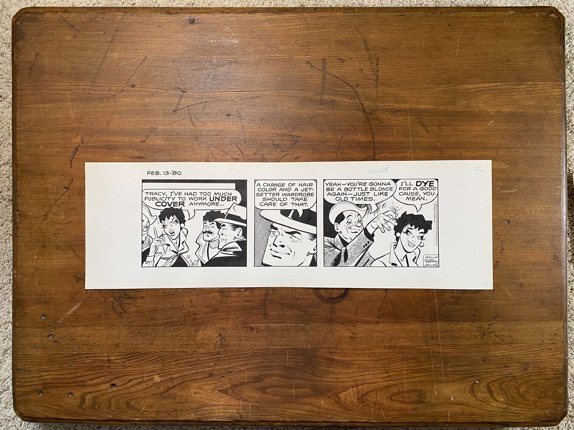 Dick Tracy Daily 2/13/80 Original Art Illustration | Fletcher Studio