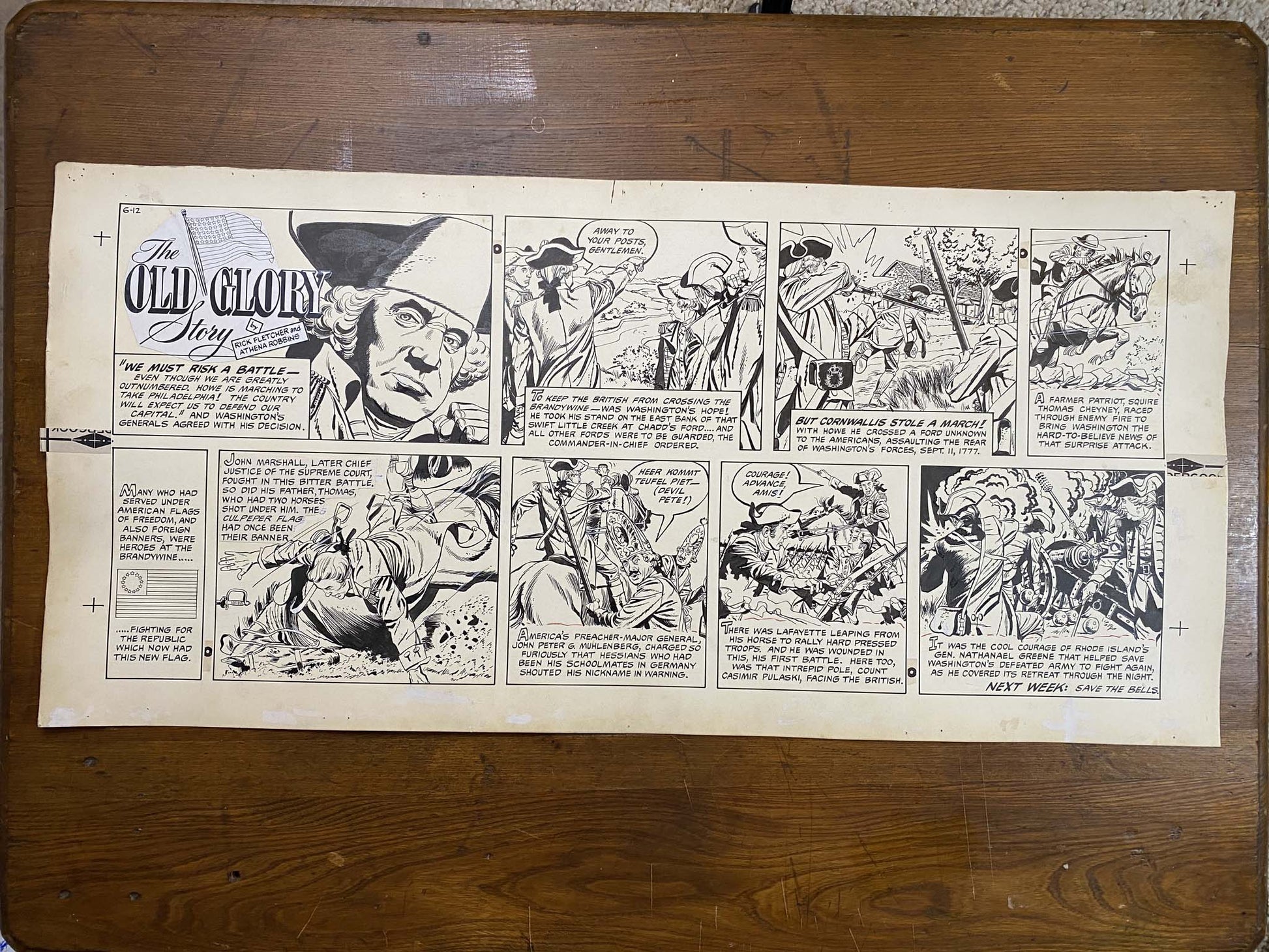 The Old Glory Story: History of the American Flag 6/12/55 Original Art Illustration | Fletcher Studio