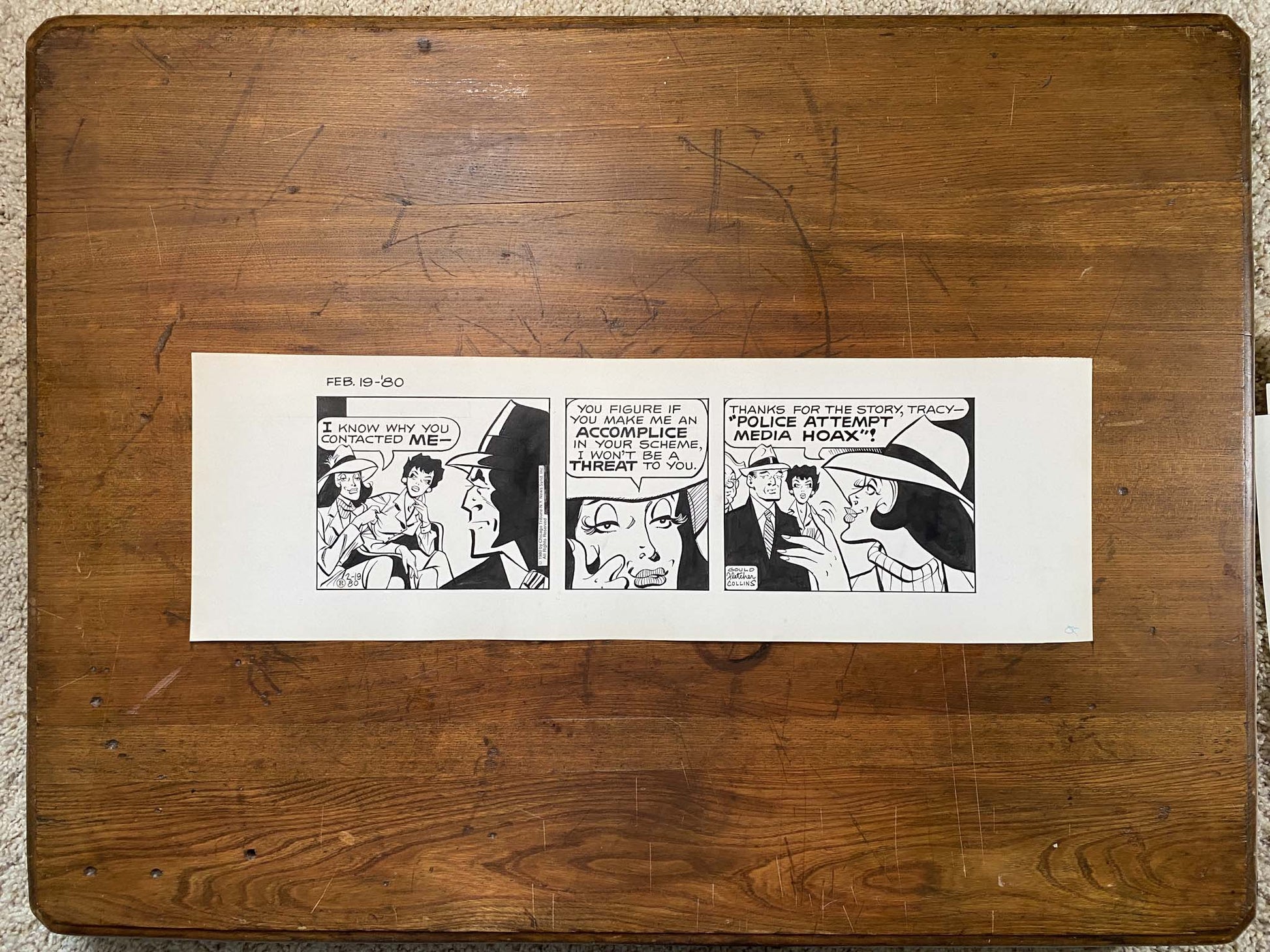 Dick Tracy Daily 2/19/80 Original Art Illustration | Fletcher Studio