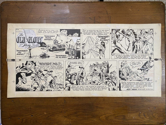 The Old Glory Story: History of the American Flag 6/26/55 Original Art Illustration | Fletcher Studio