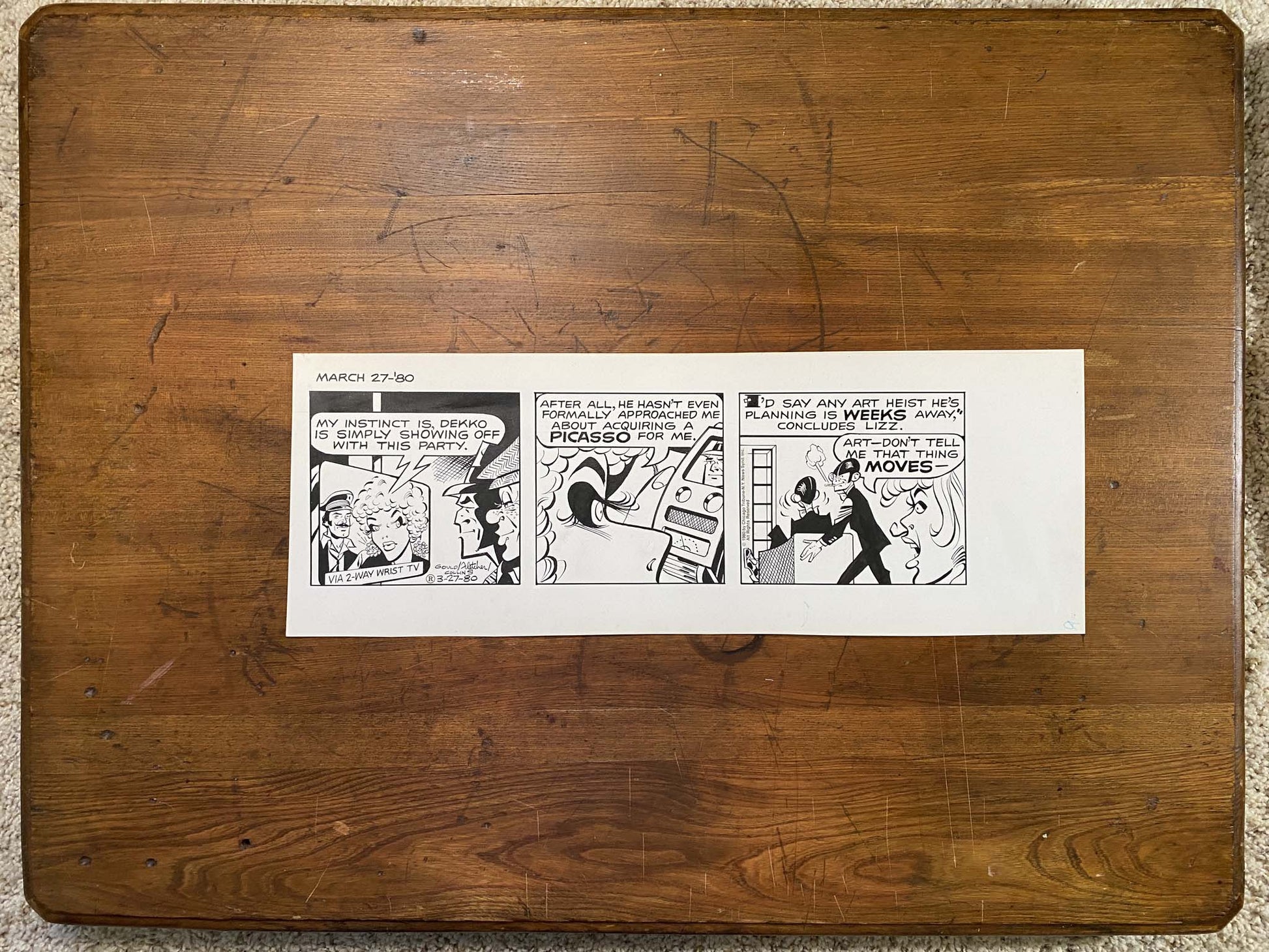 Dick Tracy Daily 3/27/80 Original Art Illustration | Fletcher Studio