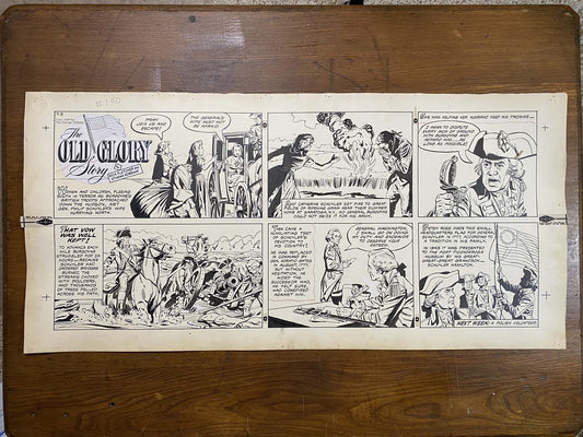 The Old Glory Story: History of the American Flag 7/3/55 Original Art Illustration | Fletcher Studio