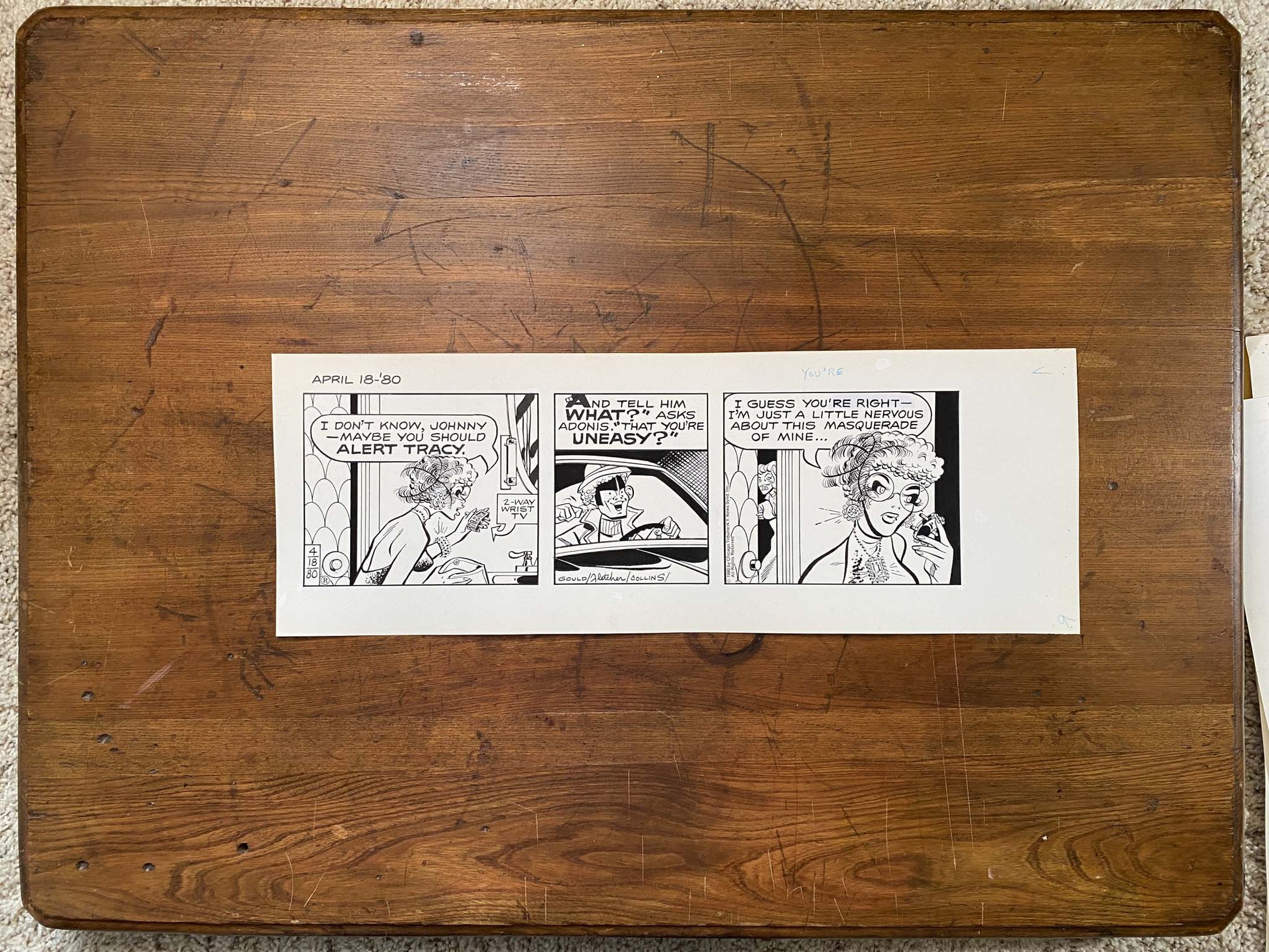 Dick Tracy Daily 4/18/80 Original Art Illustration | Fletcher Studio