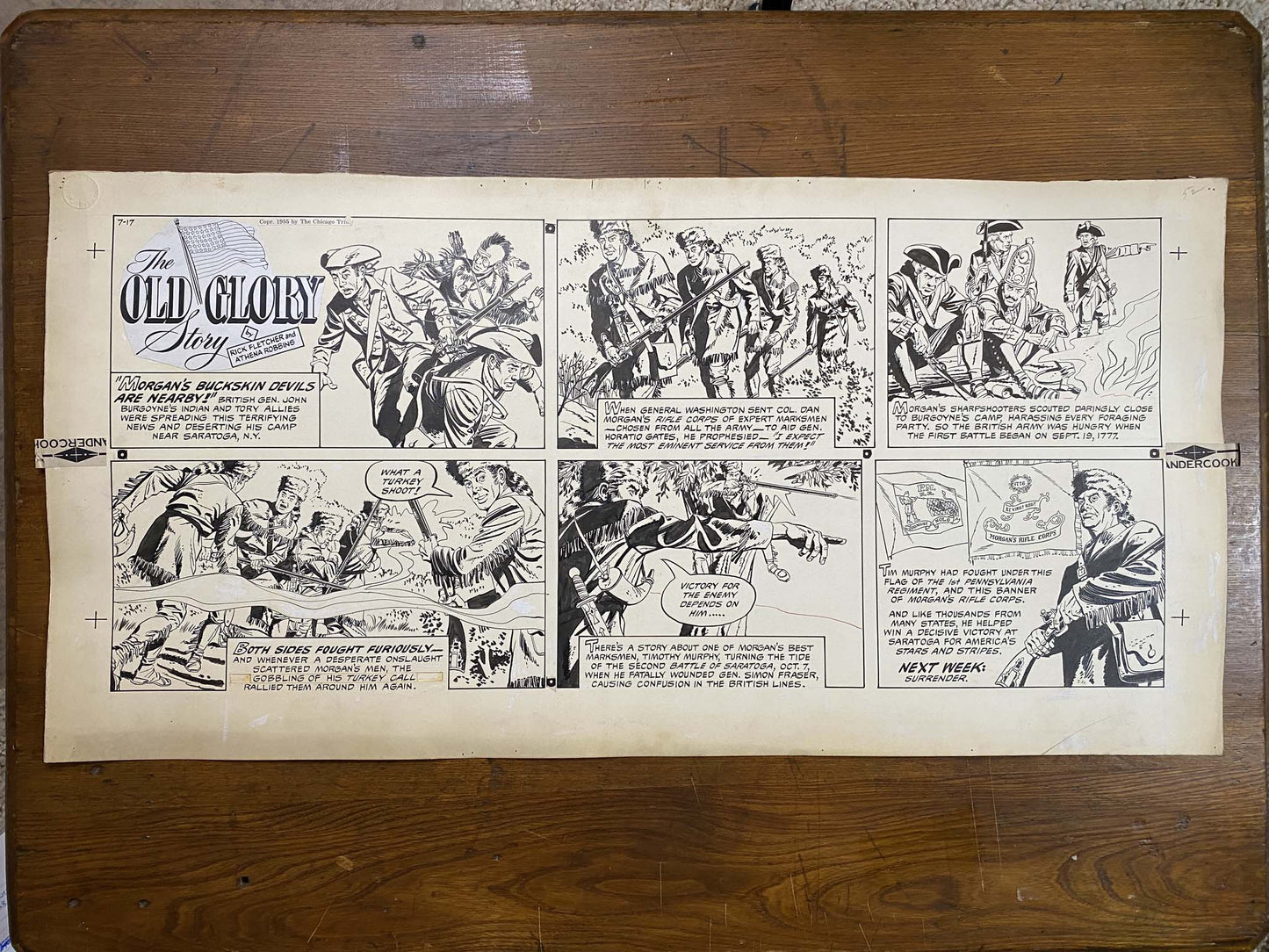 The Old Glory Story: History of the American Flag 7/17/55 Original Art Illustration | Fletcher Studio