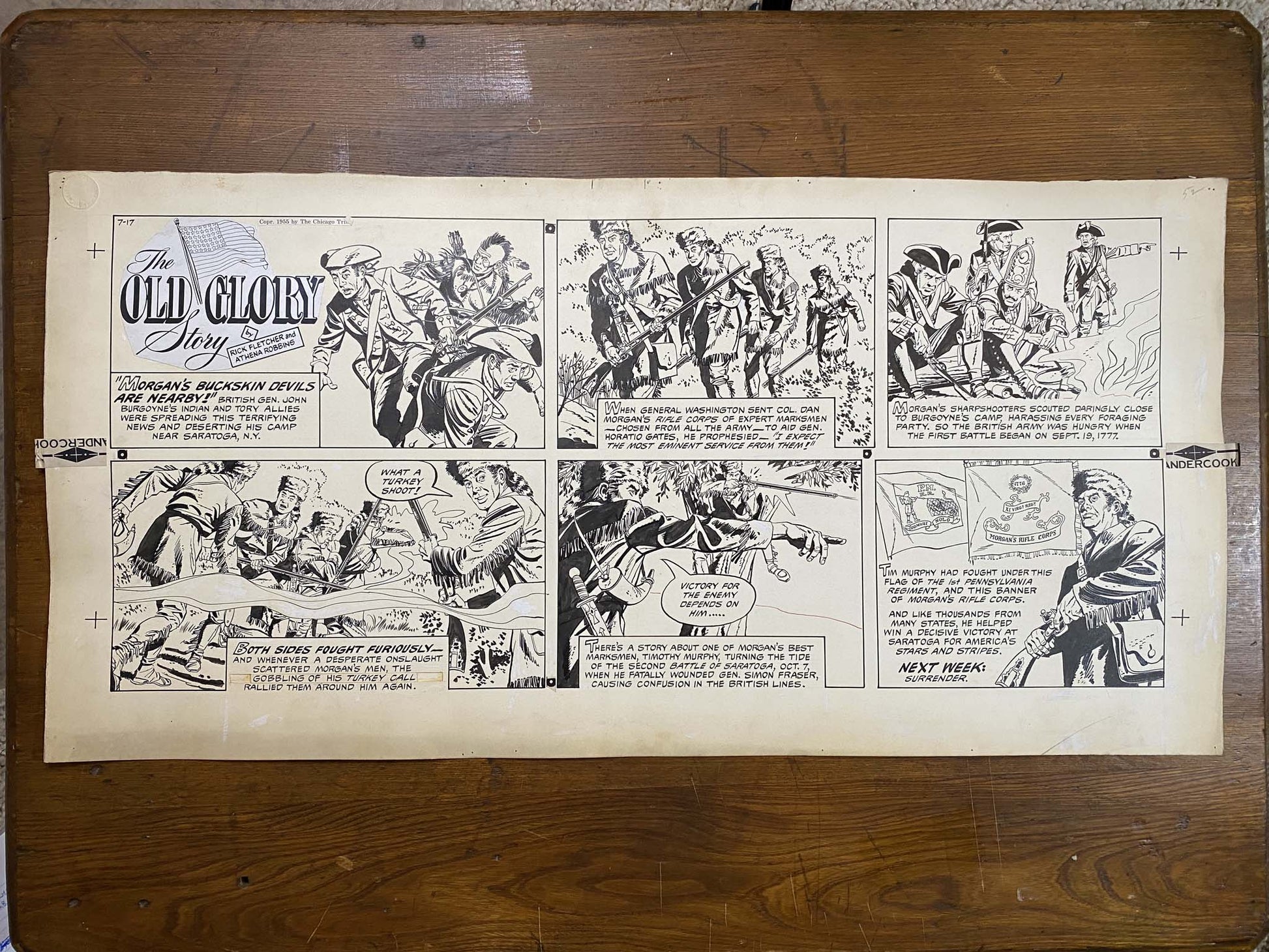 The Old Glory Story: History of the American Flag 7/17/55 Original Art Illustration | Fletcher Studio