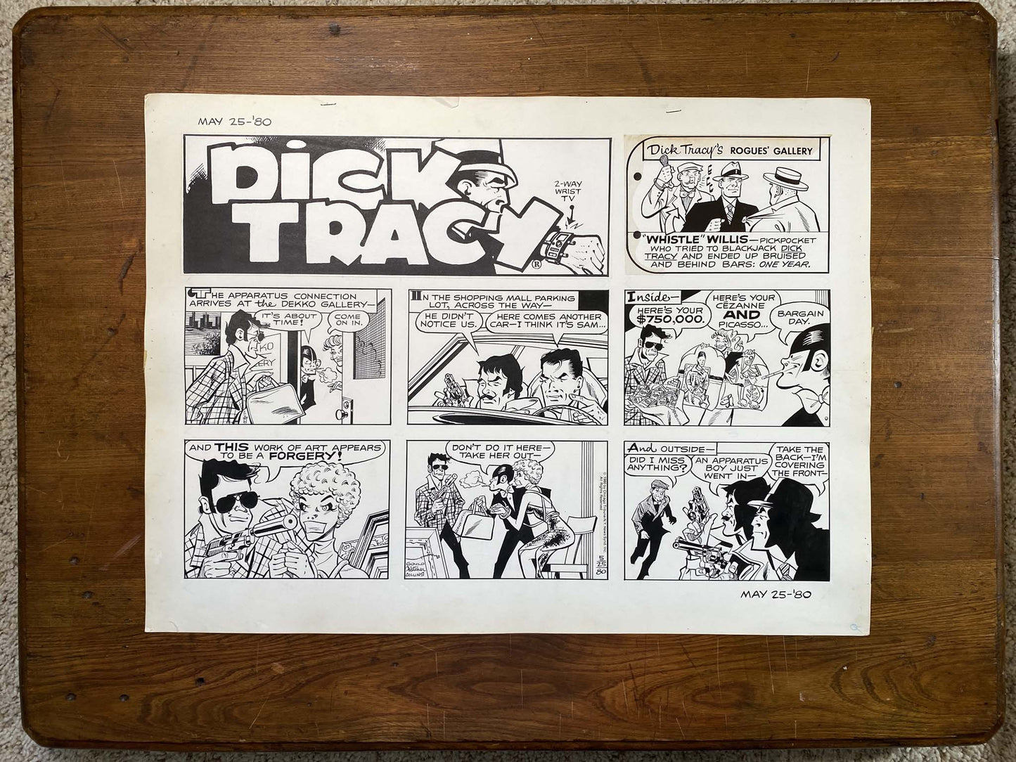 Dick Tracy Daily 4/26/80 Original Art Illustration | Fletcher Studio