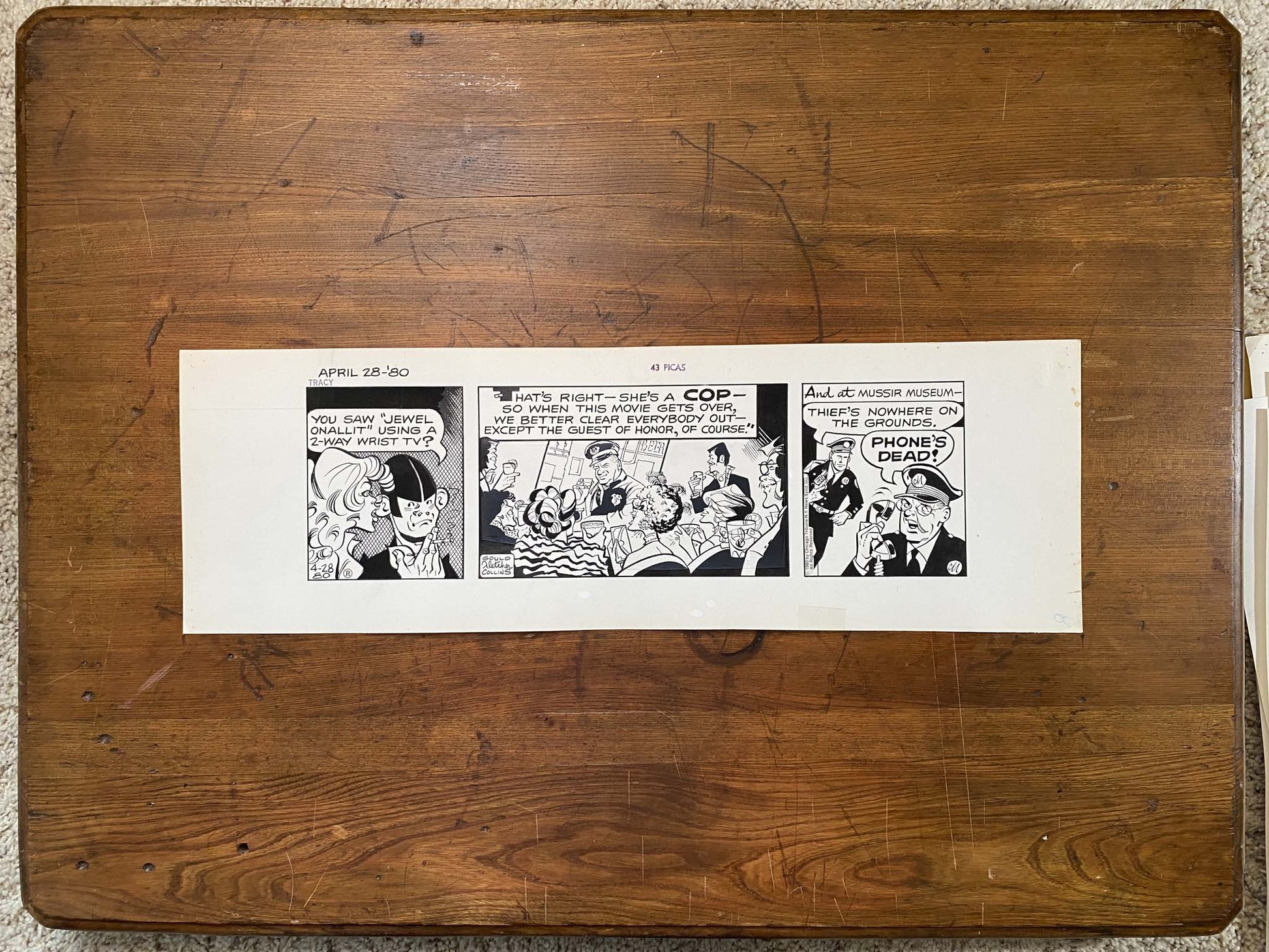 Dick Tracy Daily 4/30/80 Original Art Illustration | Fletcher Studio