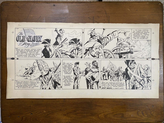 The Old Glory Story: History of the American Flag 7/24/55 Original Art Illustration | Fletcher Studio