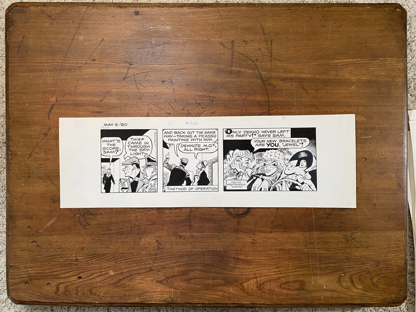 Dick Tracy Daily 5/6/80 Original Art Illustration | Fletcher Studio