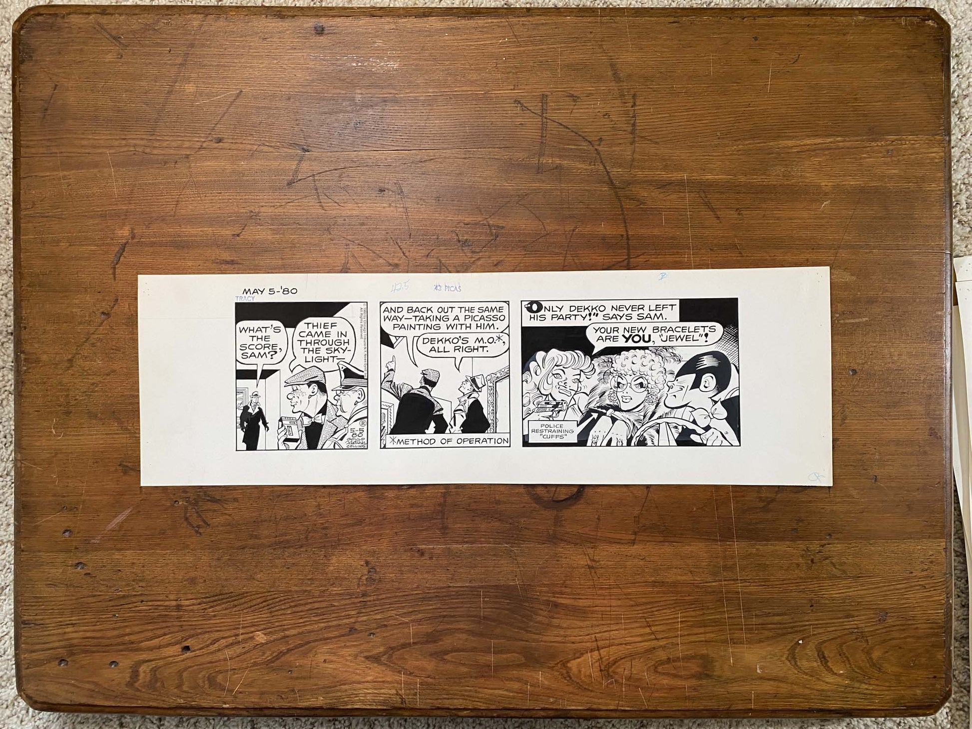 Dick Tracy Daily 5/6/80 Original Art Illustration | Fletcher Studio