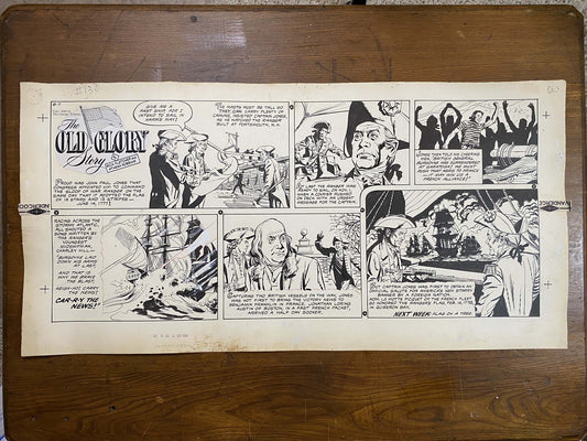 The Old Glory Story: History of the American Flag 8/7/55 Original Art Illustration | Fletcher Studio