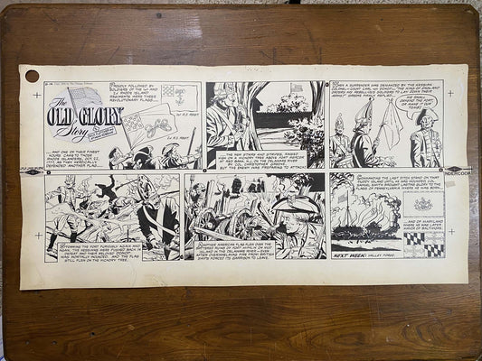 The Old Glory Story: History of the American Flag 8/14/55 Original Art Illustration | Fletcher Studio