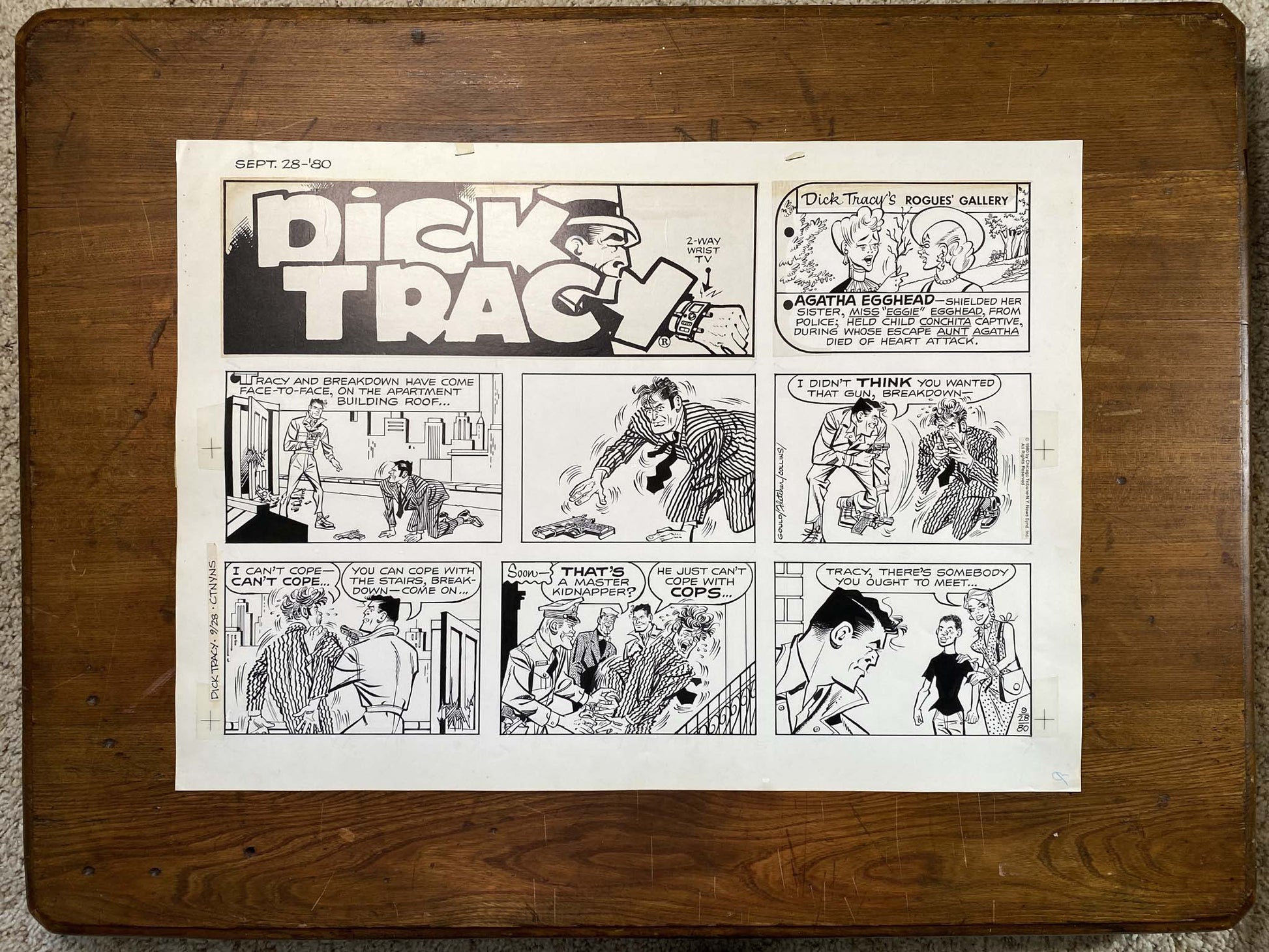 Dick Tracy Sunday 9/28/80 Original Art Illustration | Fletcher Studio