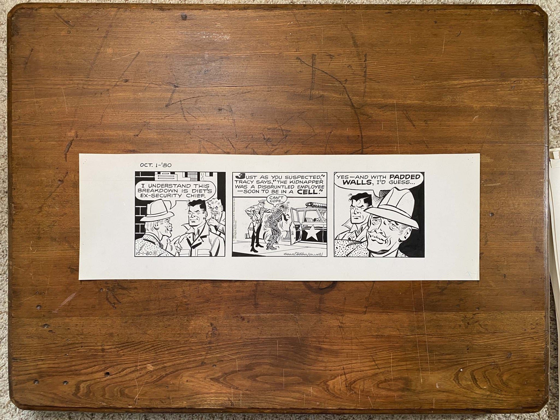 Dick Tracy Daily 10/1/80 Original Art Illustration | Fletcher Studio