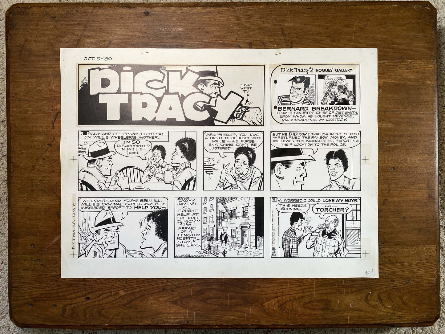 Dick Tracy Sunday 10/5/80 Original Art Illustration | Fletcher Studio