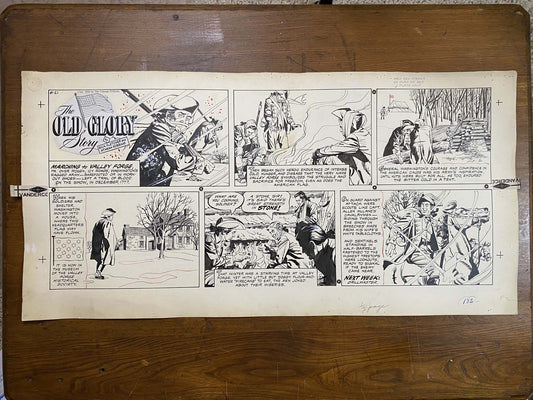 The Old Glory Story: History of the American Flag 8/21/55 Original Art Illustration | Fletcher Studio