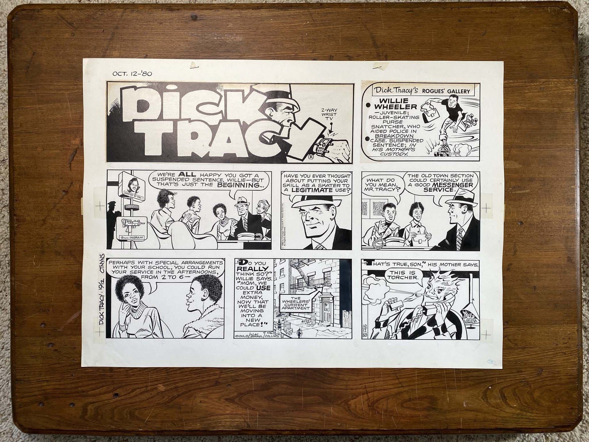 Dick Tracy Sunday 10/12/80 Original Art Illustration | Fletcher Studio