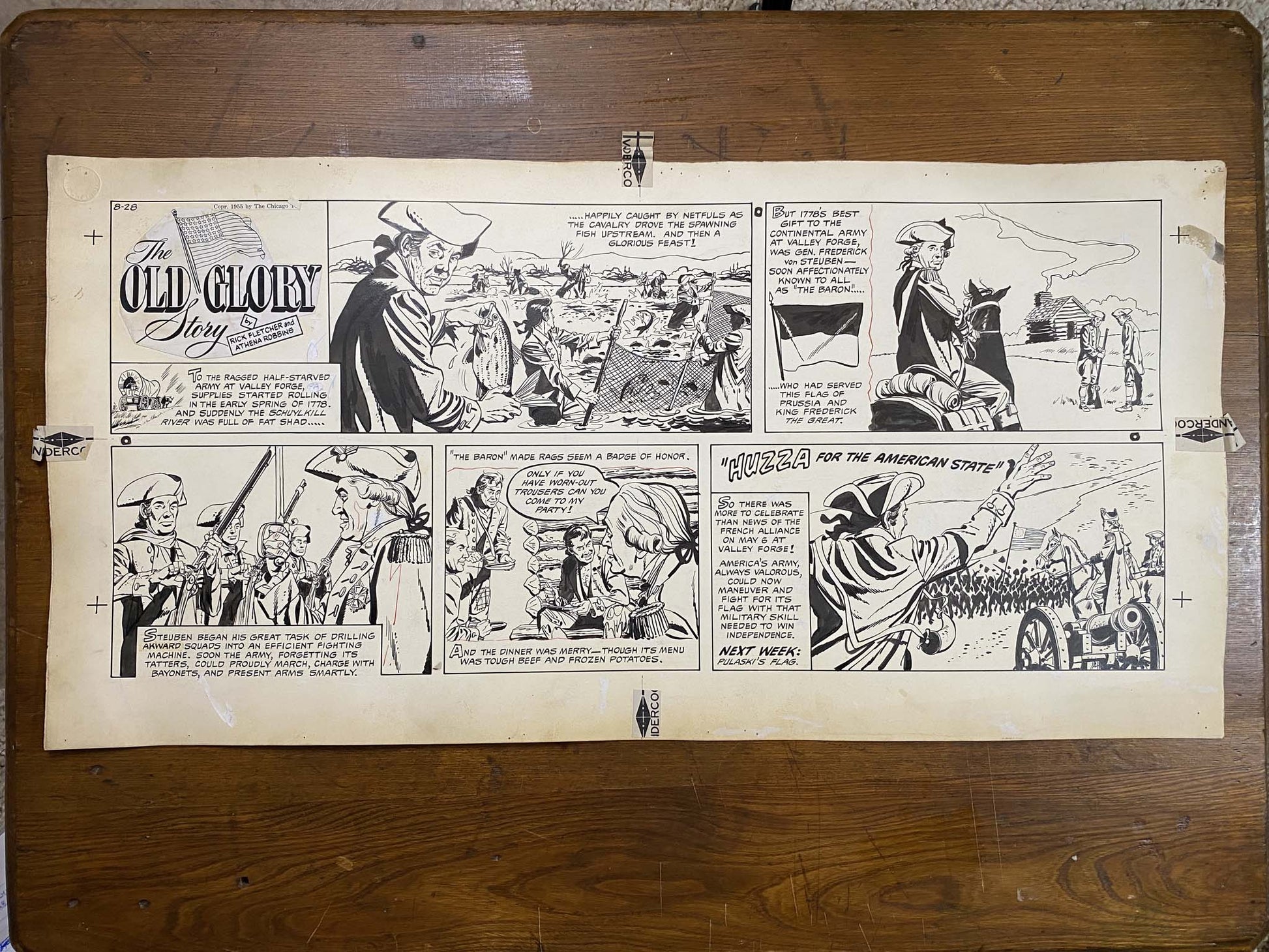 The Old Glory Story: History of the American Flag 8/28/55 Original Art Illustration | Fletcher Studio