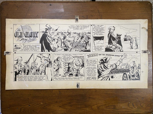 The Old Glory Story: History of the American Flag 8/28/55 Original Art Illustration | Fletcher Studio