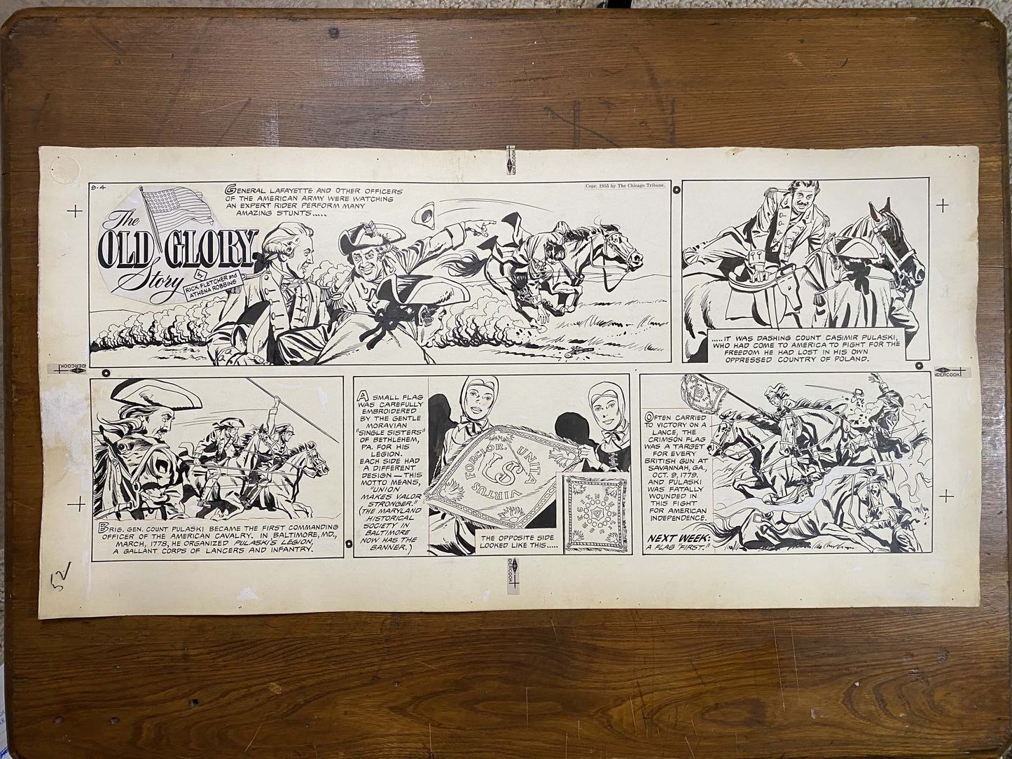 The Old Glory Story: History of the American Flag 9/4/55 Original Art Illustration | Fletcher Studio