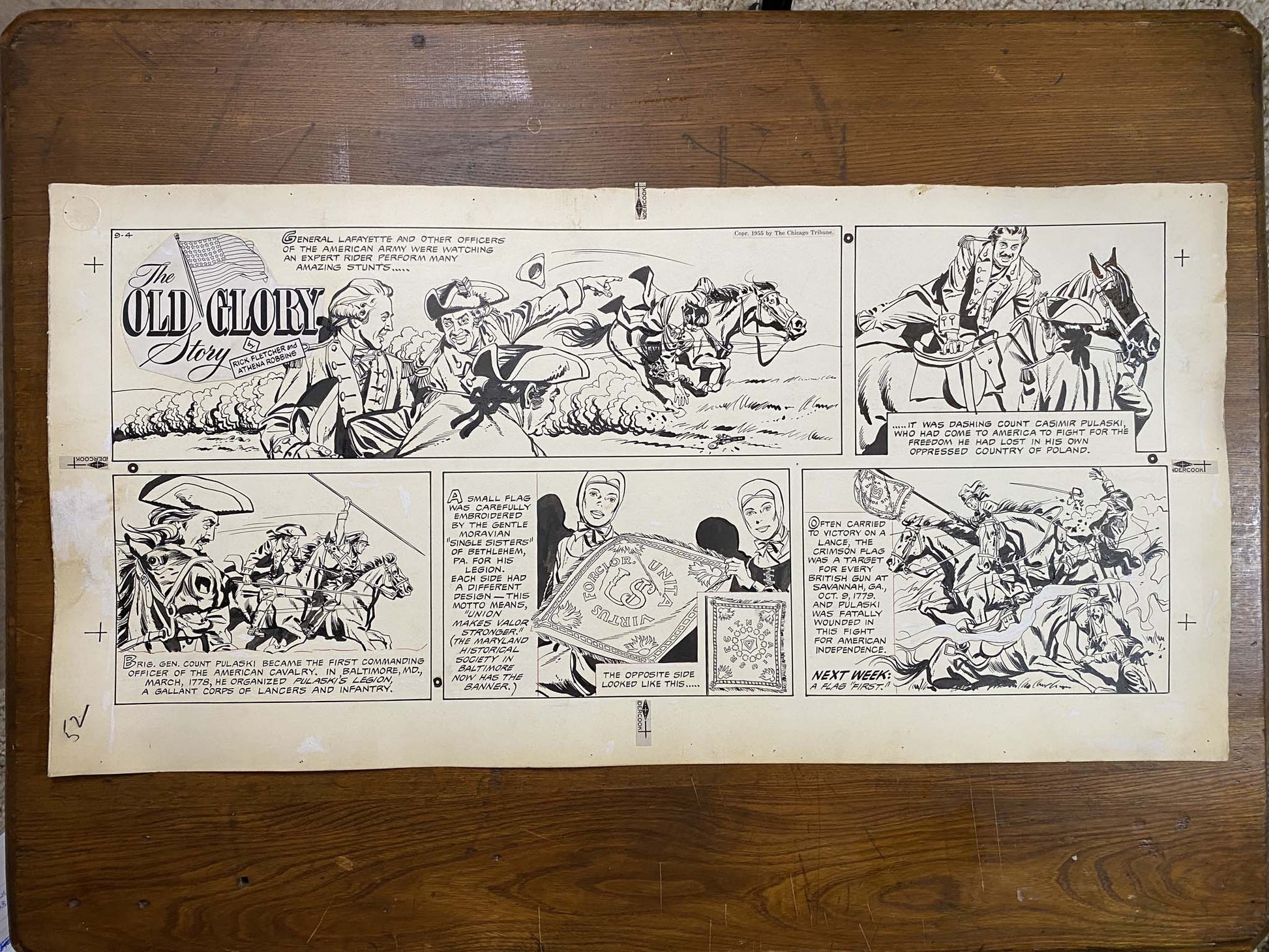 The Old Glory Story: History of the American Flag 9/4/55 Original Art Illustration | Fletcher Studio