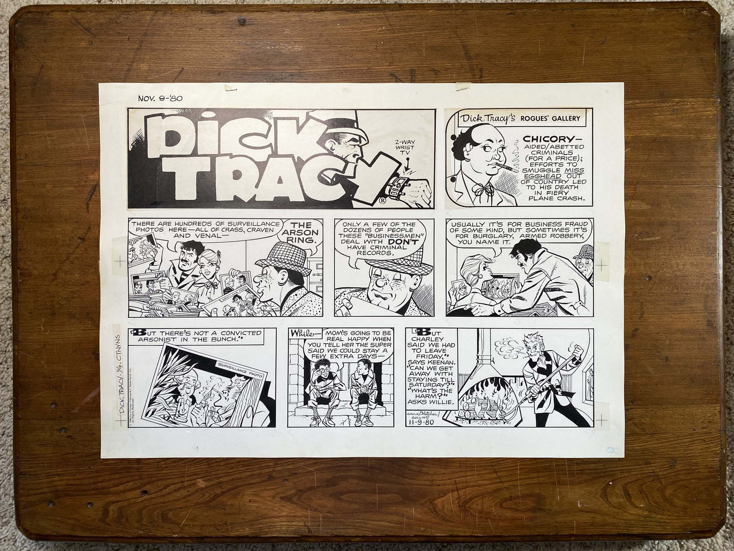 Dick Tracy Sunday 11/9/80 Original Art Illustration | Fletcher Studio