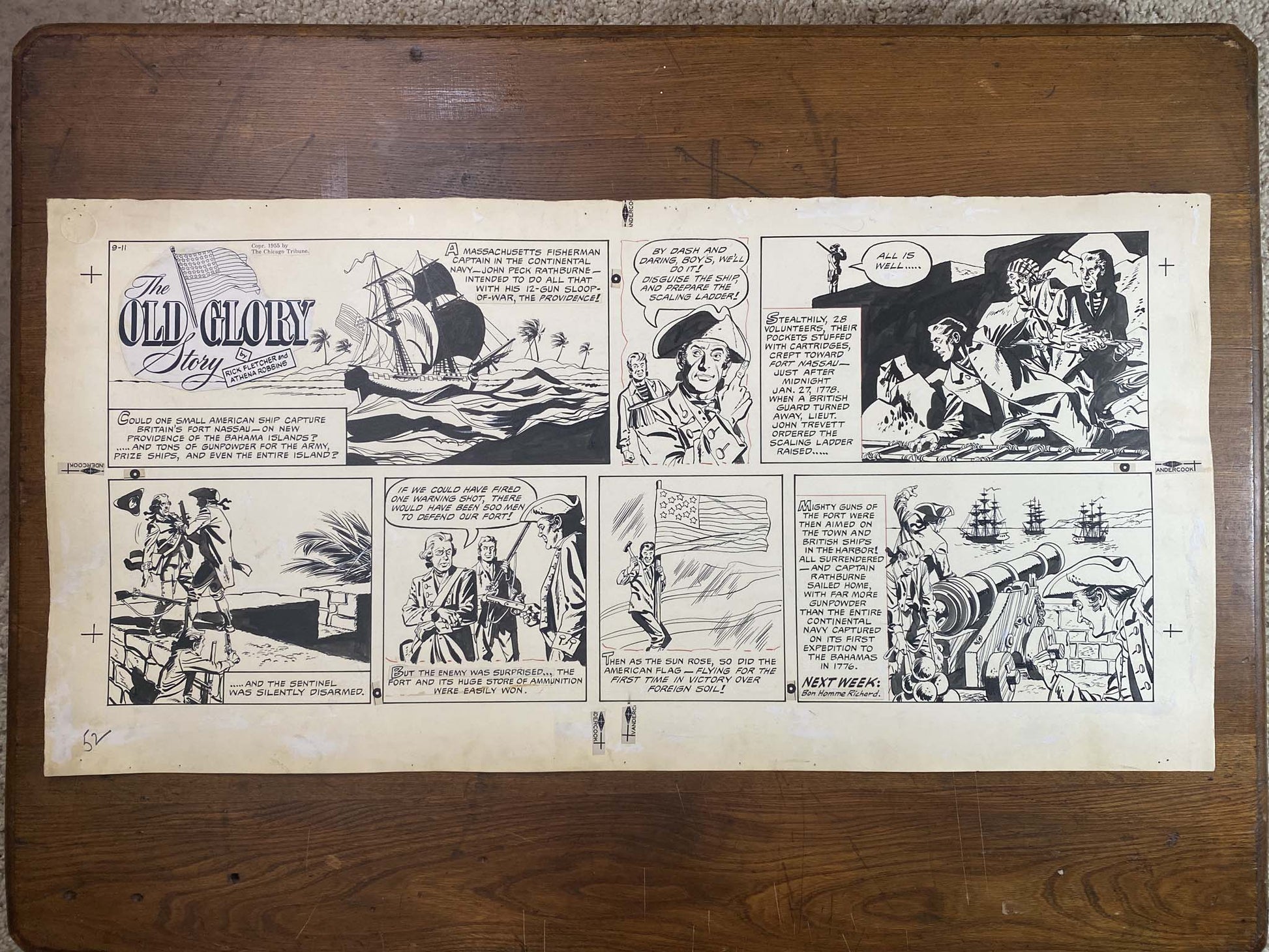 The Old Glory Story: History of the American Flag 9/11/55 Original Art Illustration | Fletcher Studio