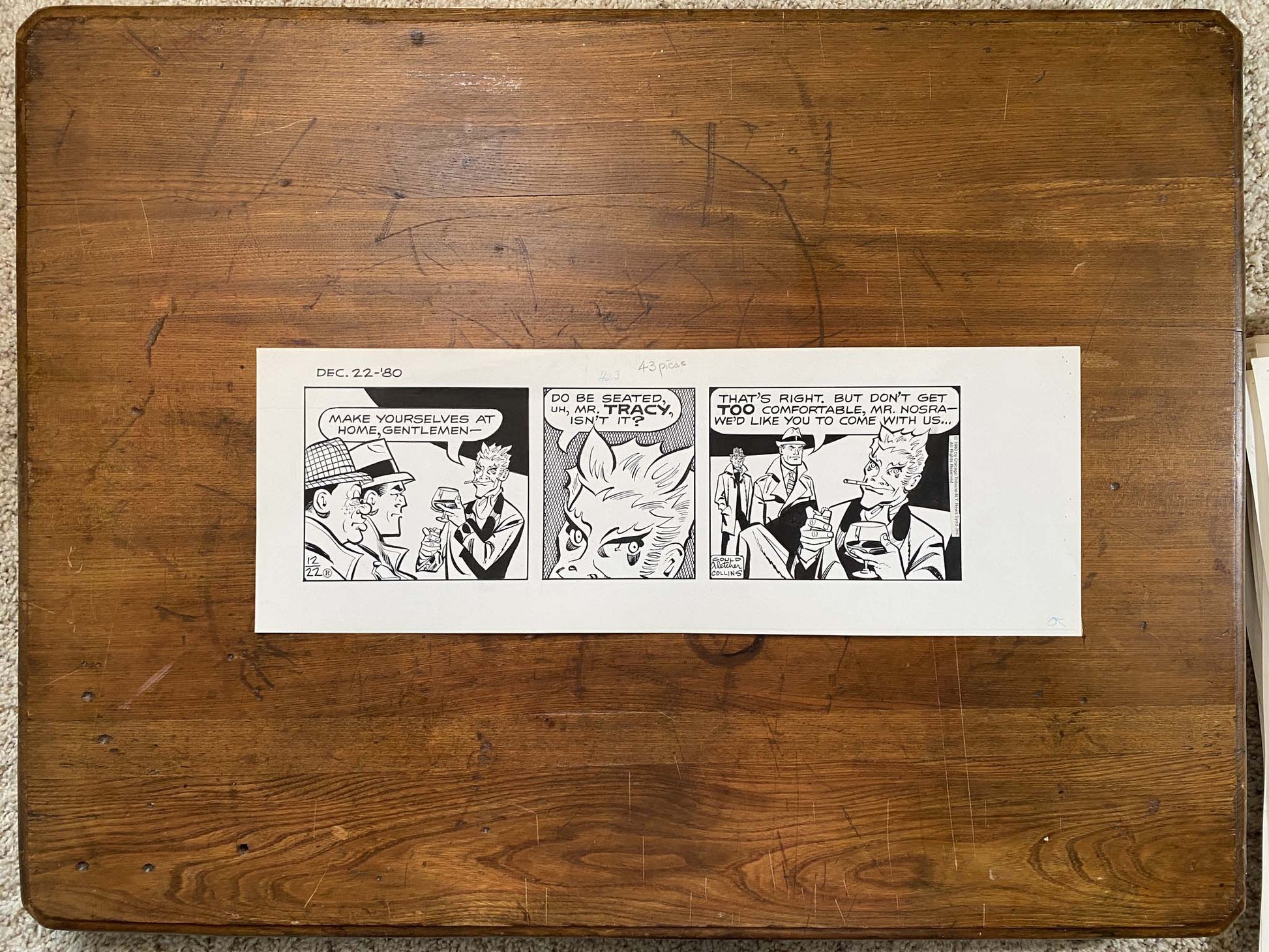 Dick Tracy Daily 12/22/80 Original Art Illustration | Fletcher Studio