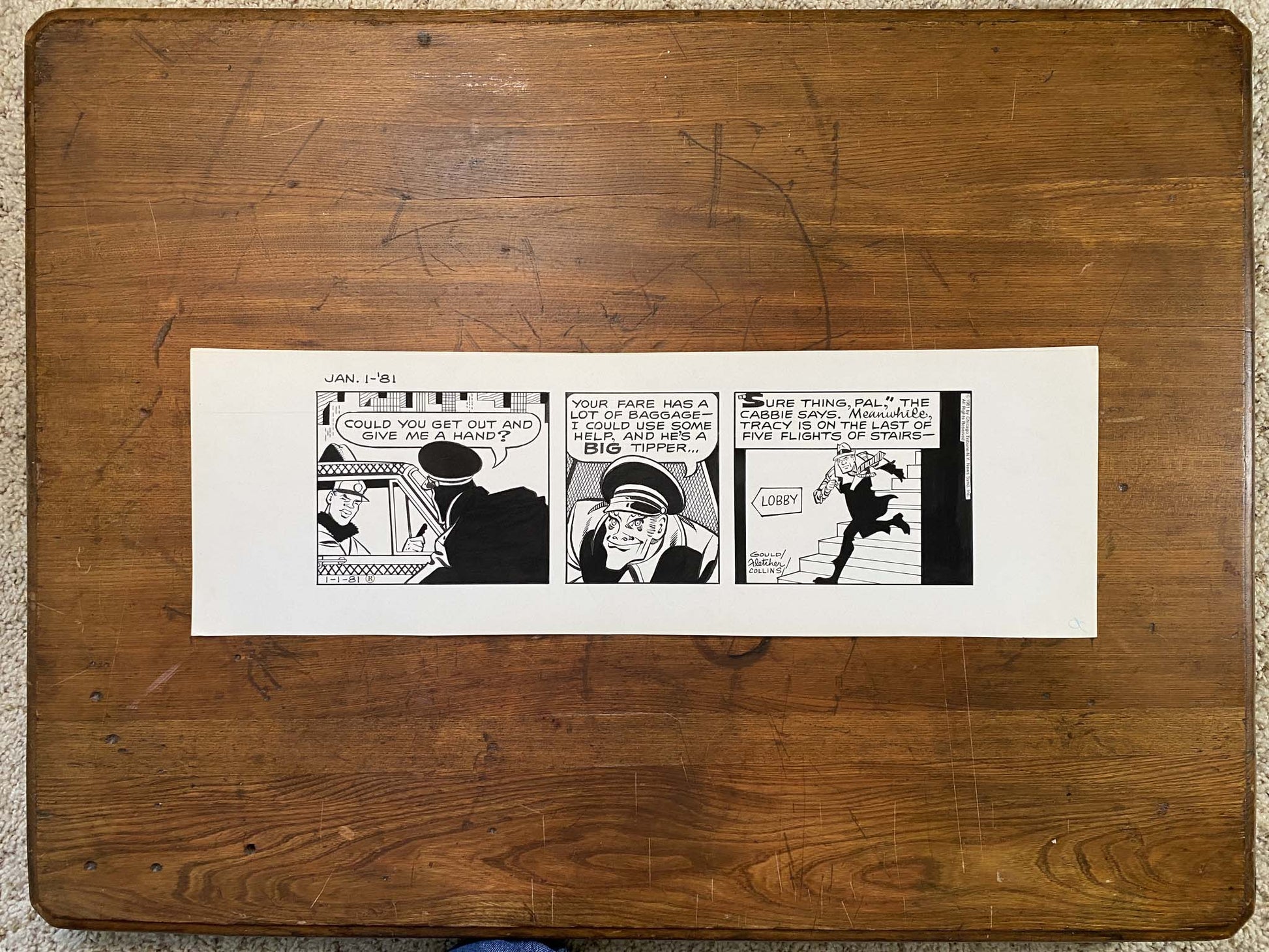 Dick Tracy Daily 1/1/81 Original Art Illustration | Fletcher Studio