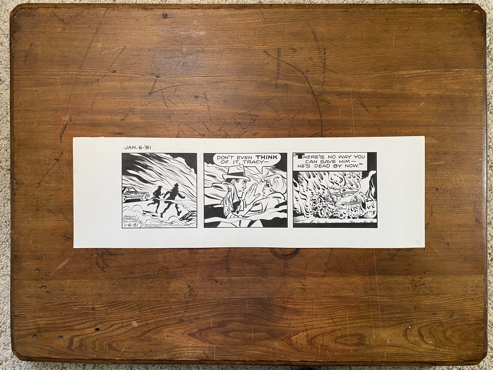Dick Tracy Daily 1/6/81 Original Art Illustration | Fletcher Studio