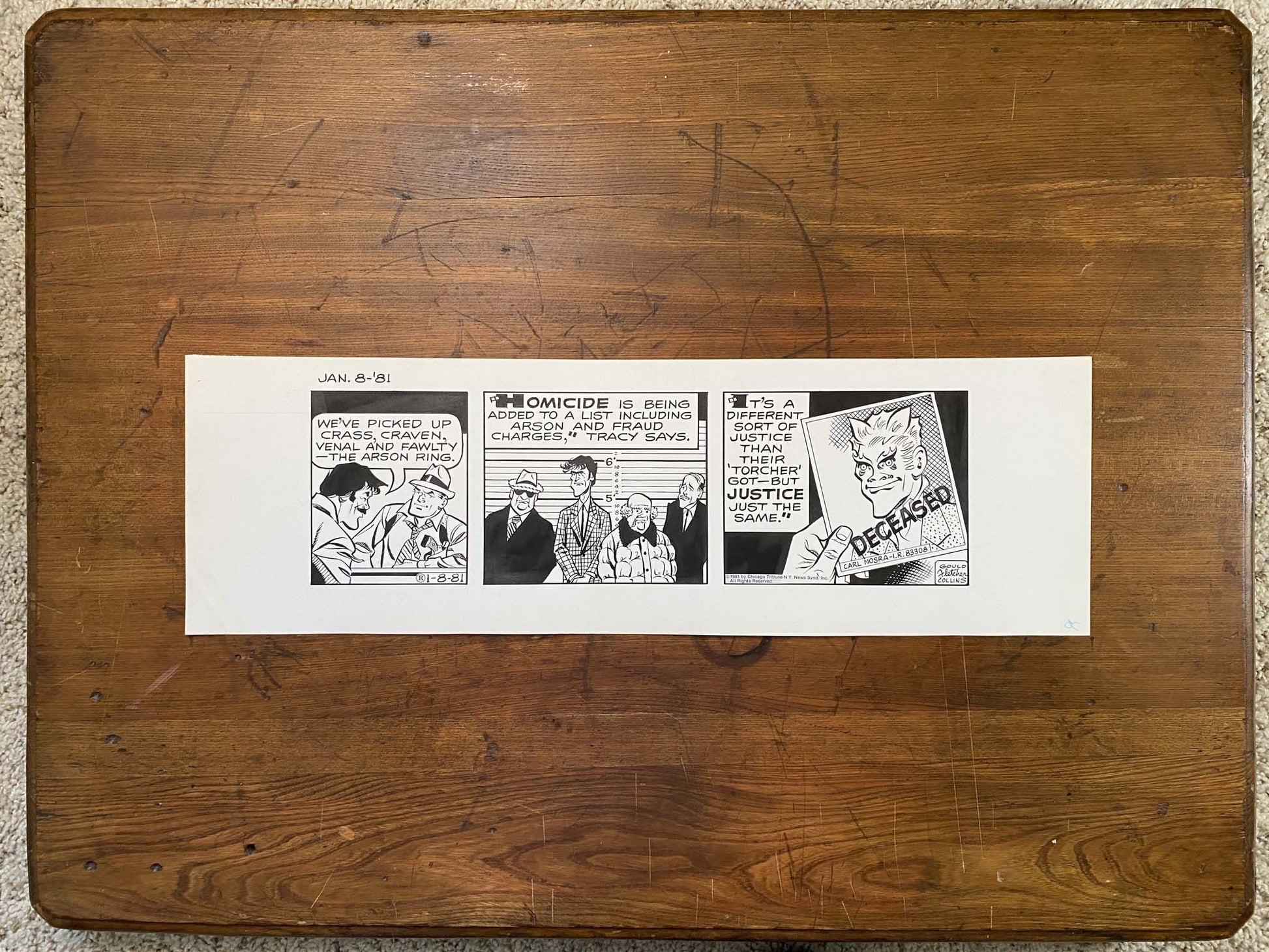 Dick Tracy Daily 1/8/81 Original Art Illustration | Fletcher Studio