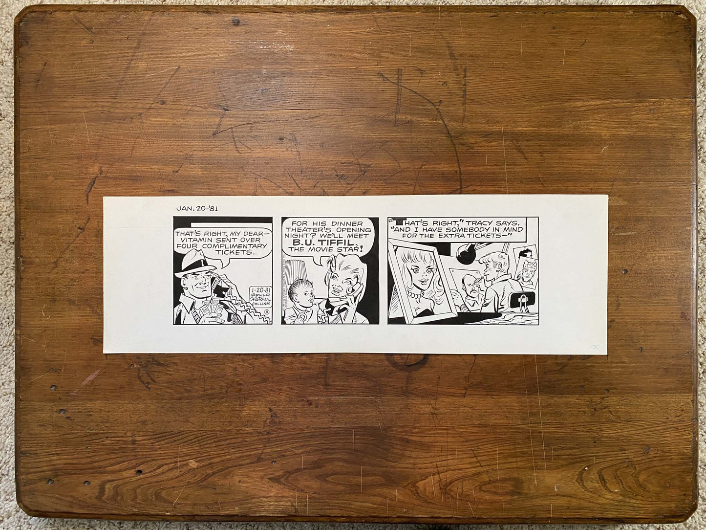 Dick Tracy Daily 1/20/81 Original Art Illustration | Fletcher Studio