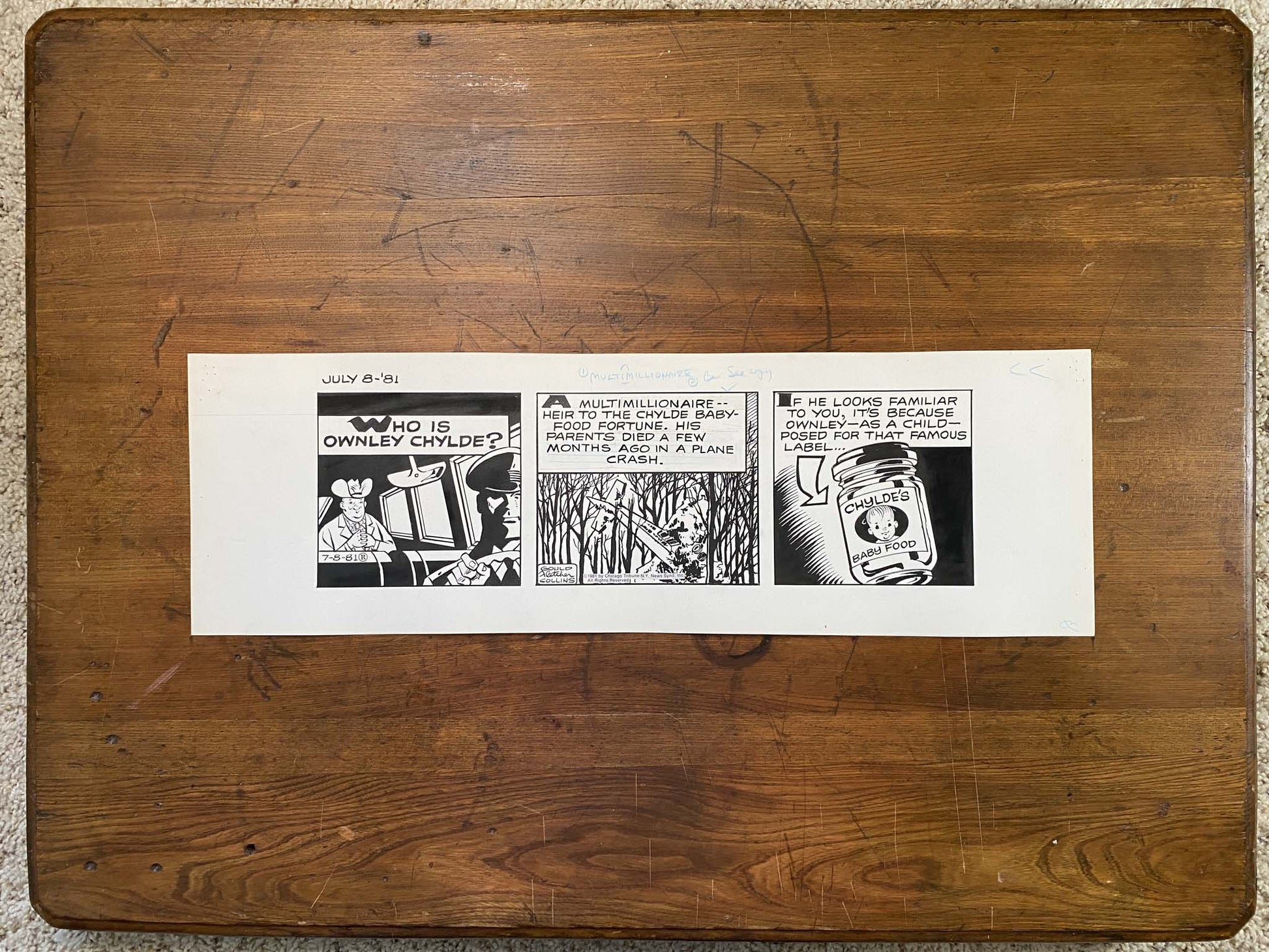 Dick Tracy Daily 7/8/81 Original Art Illustration | Fletcher Studio