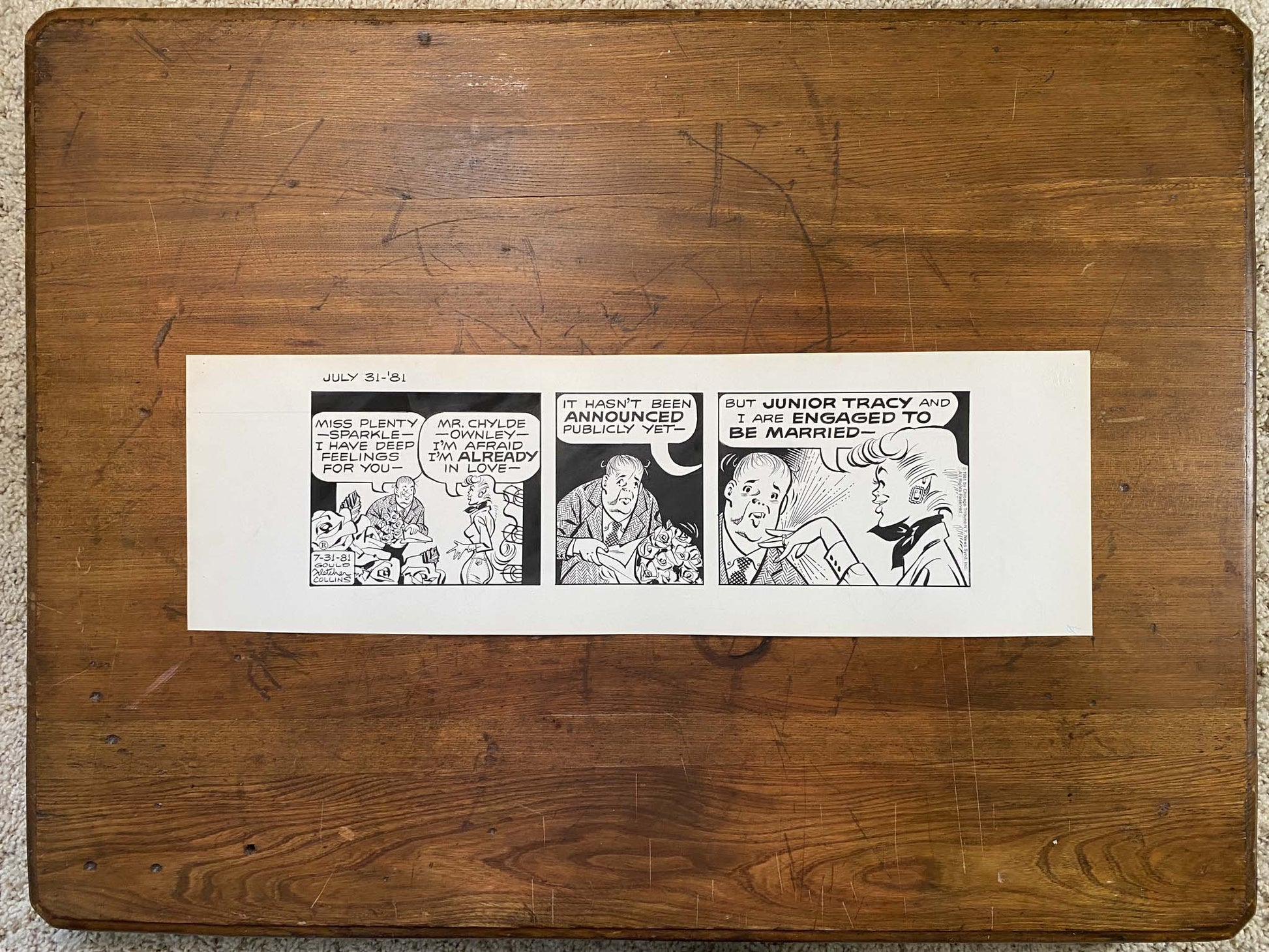 Dick Tracy Daily 7/31/81 Original Art Illustration | Fletcher Studio