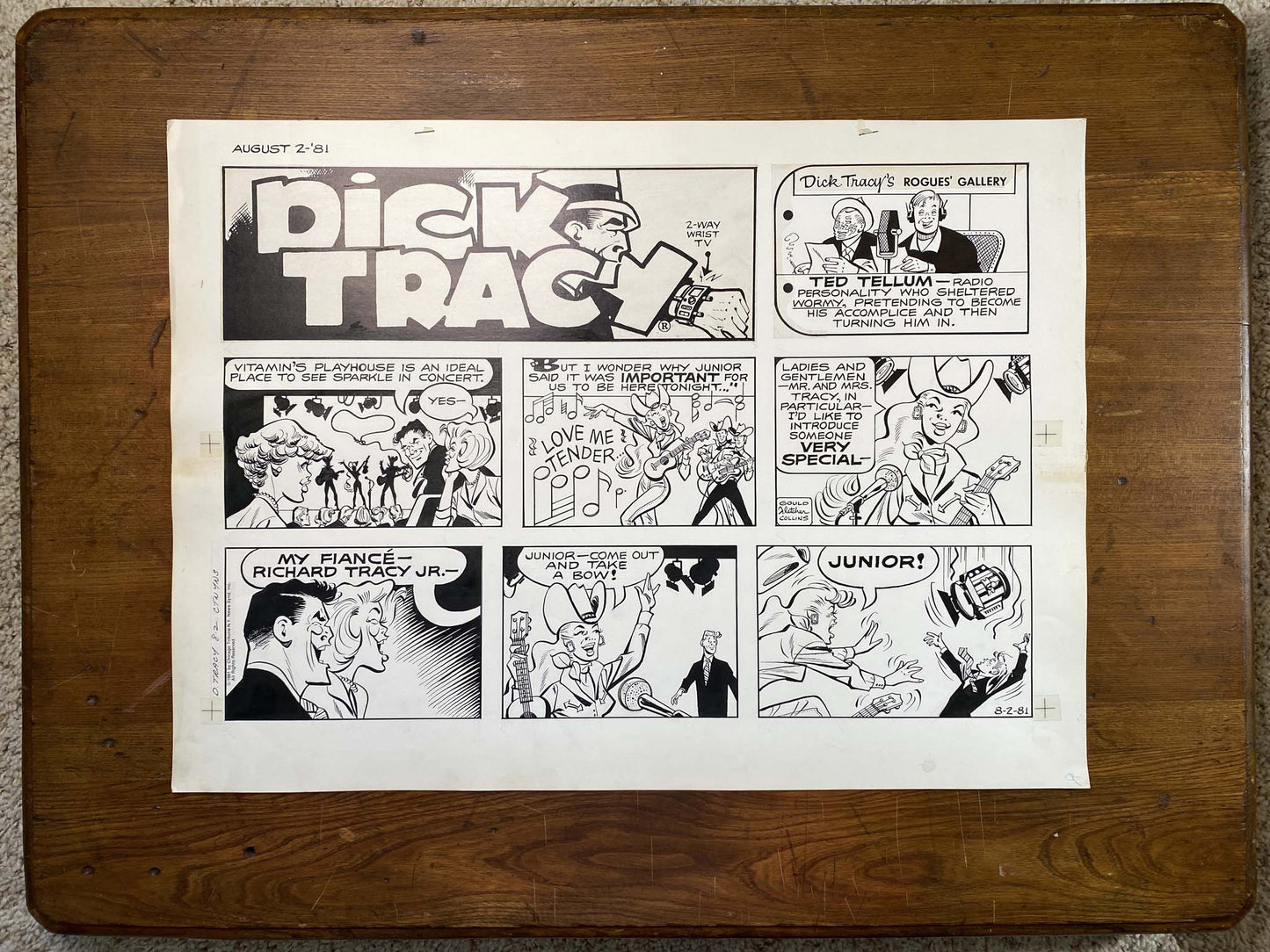 Dick Tracy Sunday 8/2/81 Original Art Illustration | Fletcher Studio