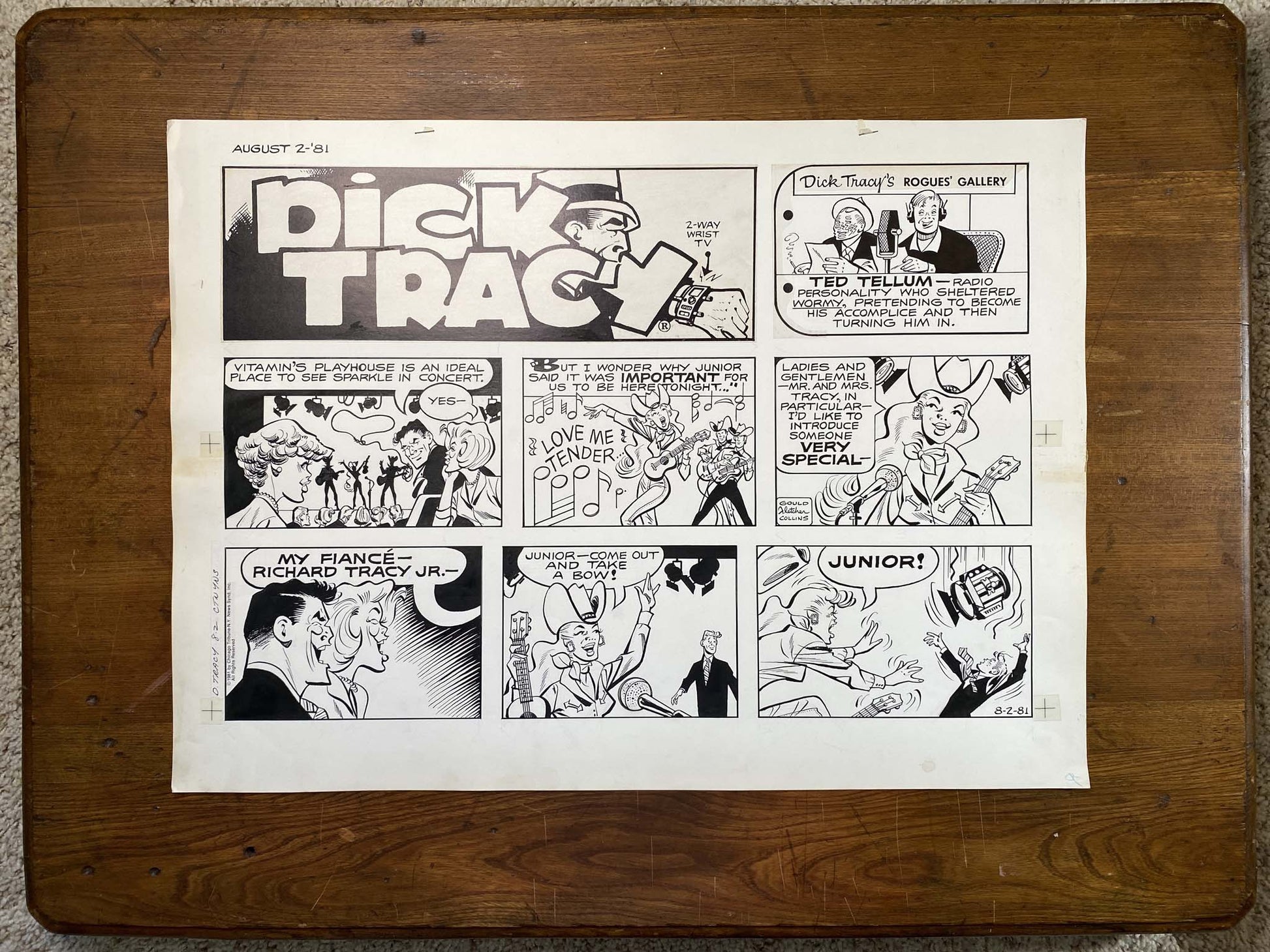 Dick Tracy Sunday 8/2/81 Original Art Illustration | Fletcher Studio