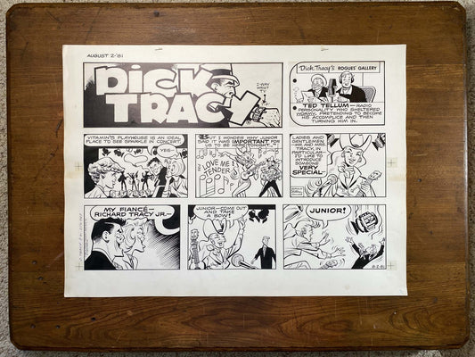 Dick Tracy Sunday 8/2/81 Original Art Illustration | Fletcher Studio