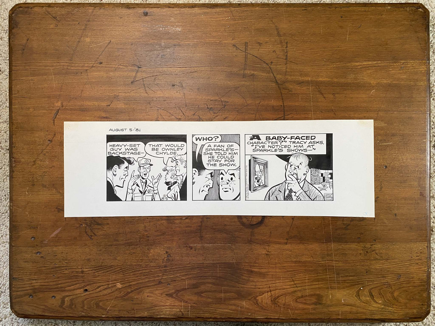 Dick Tracy Daily 8/5/81 Original Art Illustration | Fletcher Studio