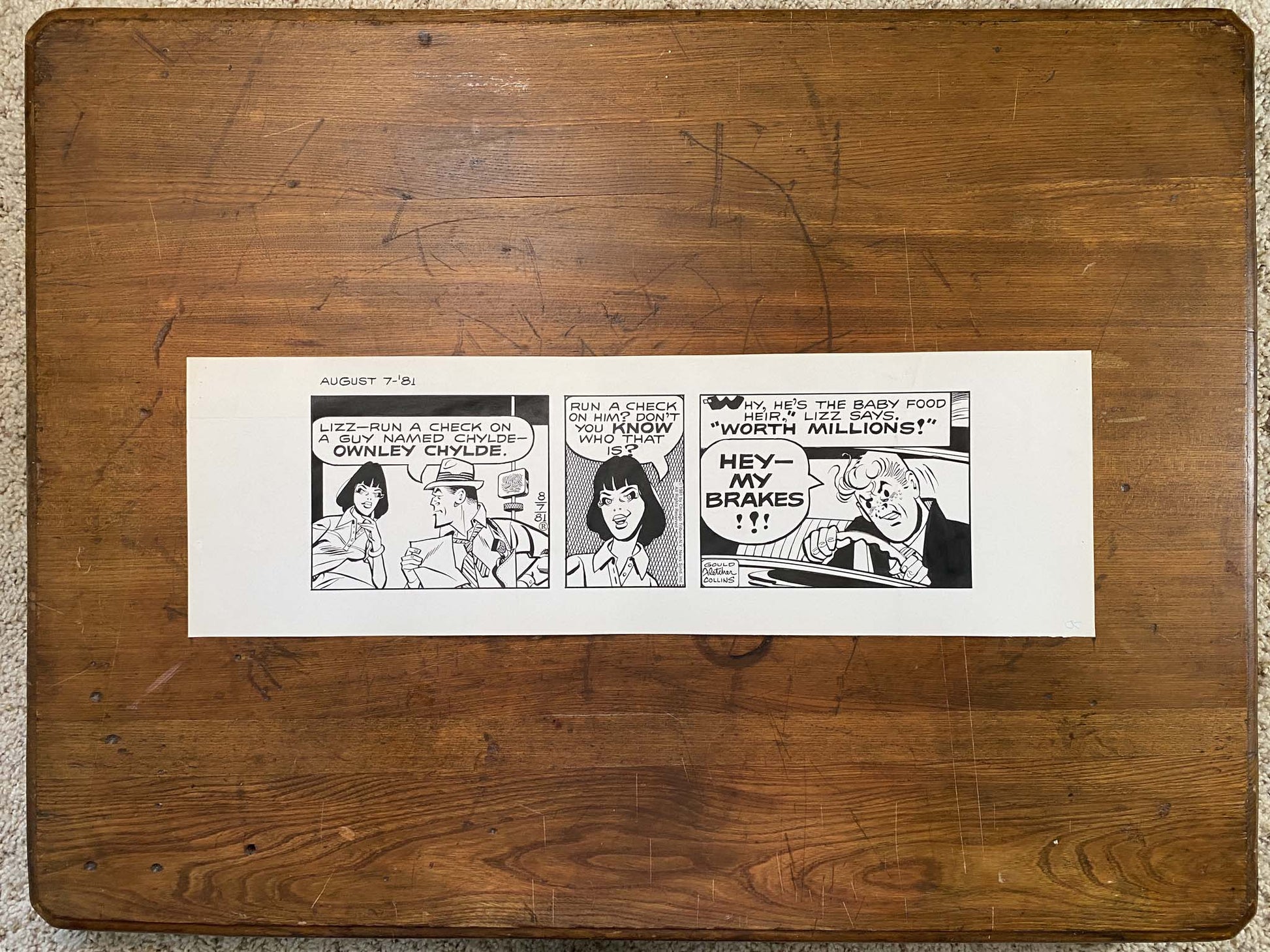Dick Tracy Daily 8/7/81 Original Art Illustration | Fletcher Studio