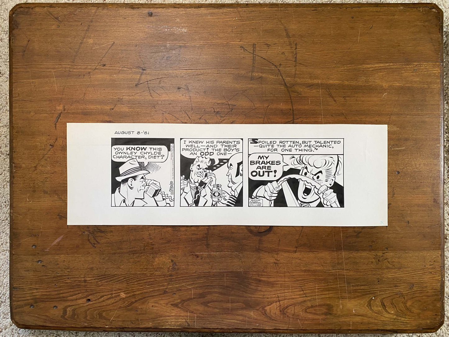 Dick Tracy Daily 8/8/81 Original Art Illustration | Fletcher Studio