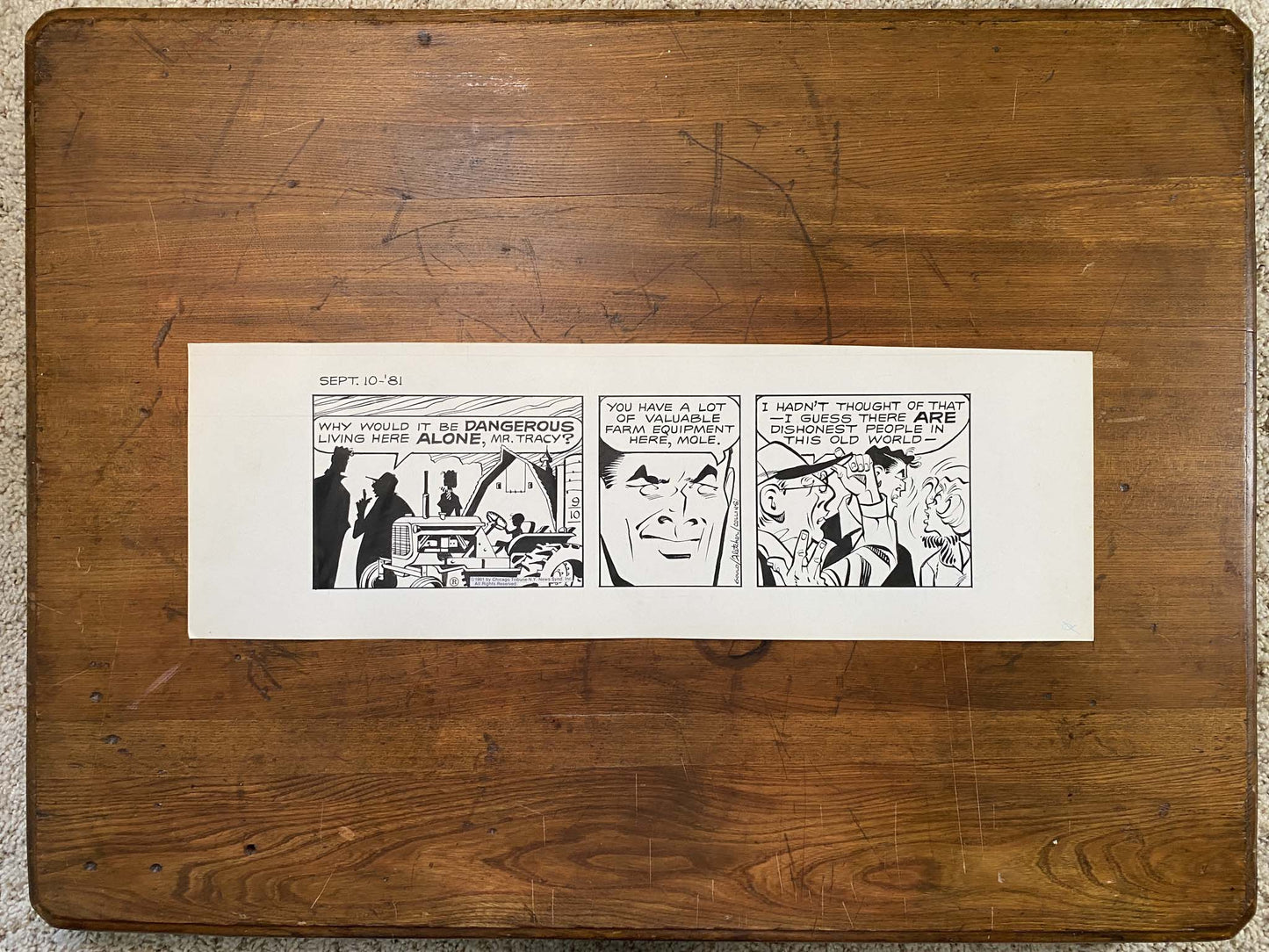 Dick Tracy Daily 9/10/81 Original Art Illustration | Fletcher Studio
