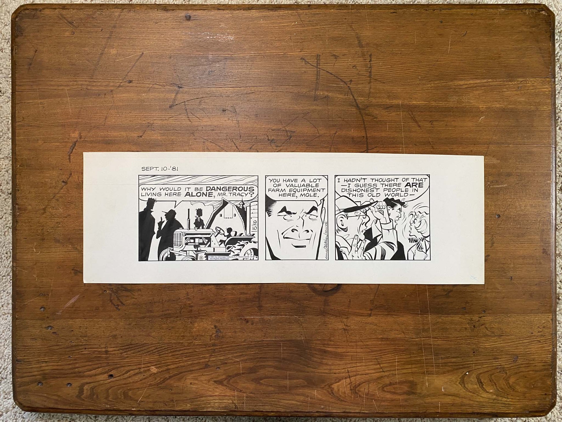 Dick Tracy Daily 9/10/81 Original Art Illustration | Fletcher Studio