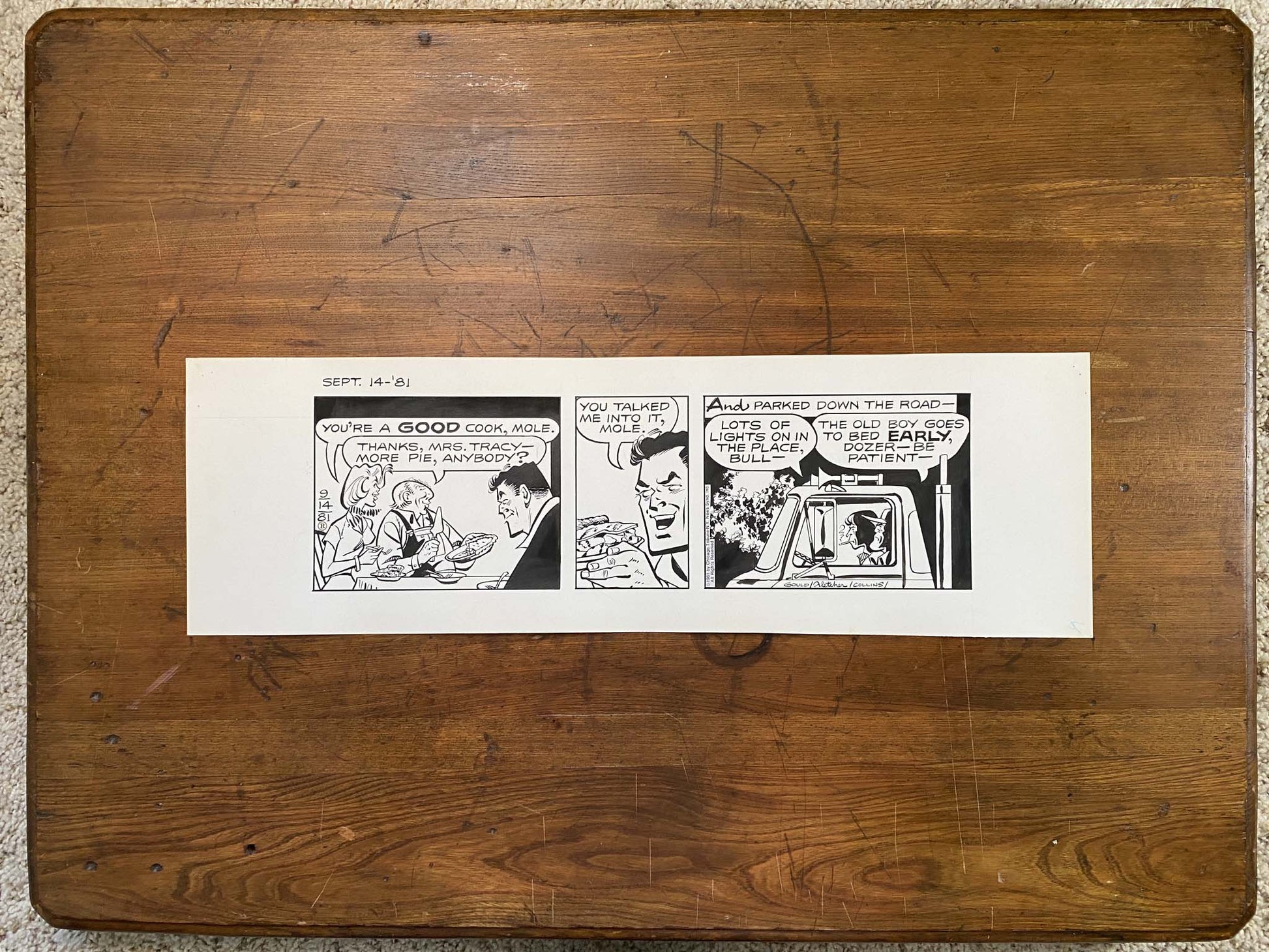 Dick Tracy Daily 9/14/81 Original Art Illustration | Fletcher Studio