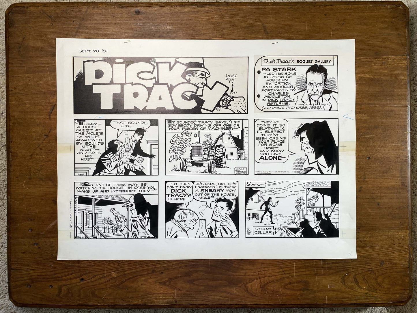 Dick Tracy Sunday 9/20/81 Original Art Illustration | Fletcher Studio