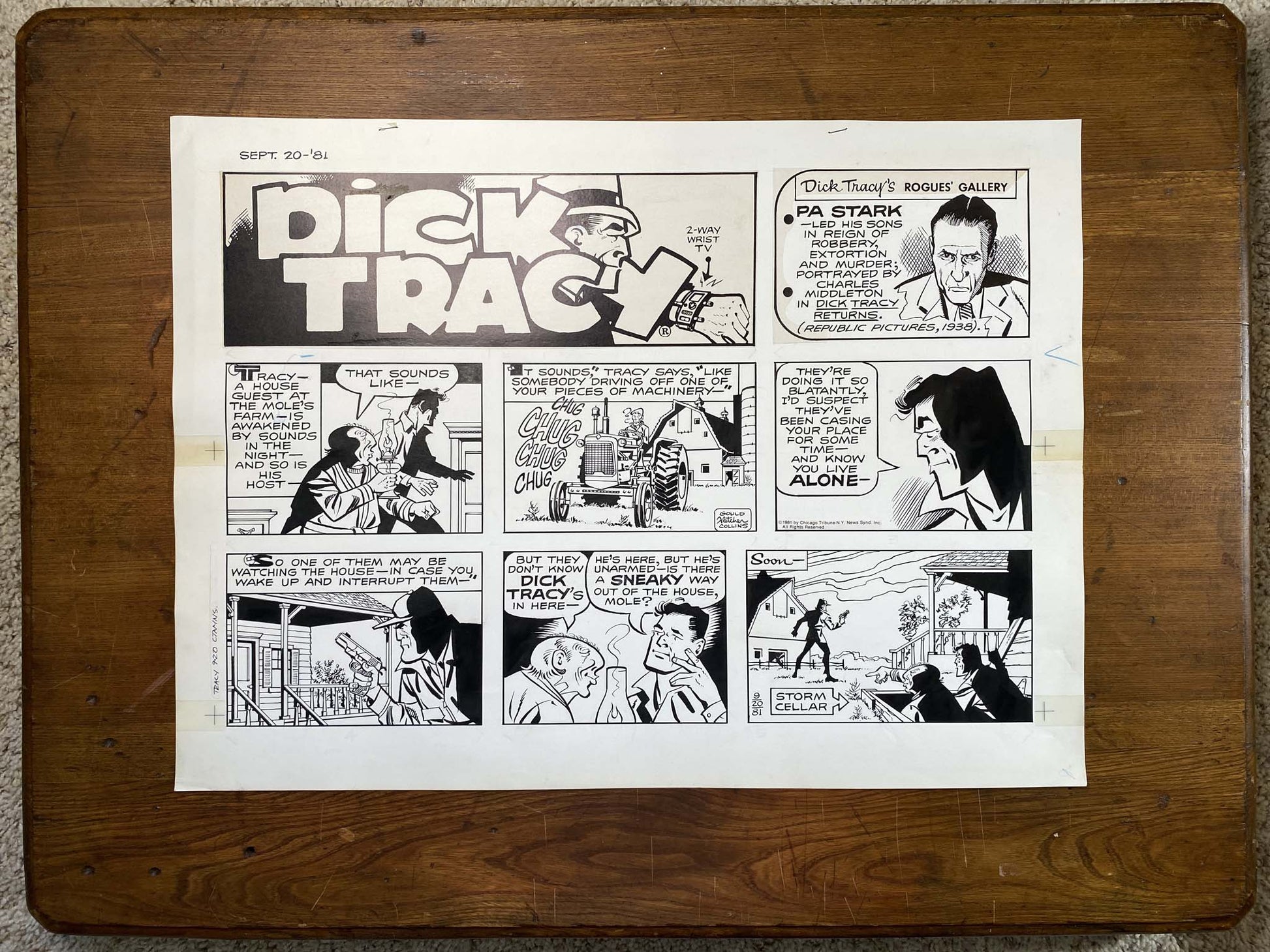 Dick Tracy Sunday 9/20/81 Original Art Illustration | Fletcher Studio